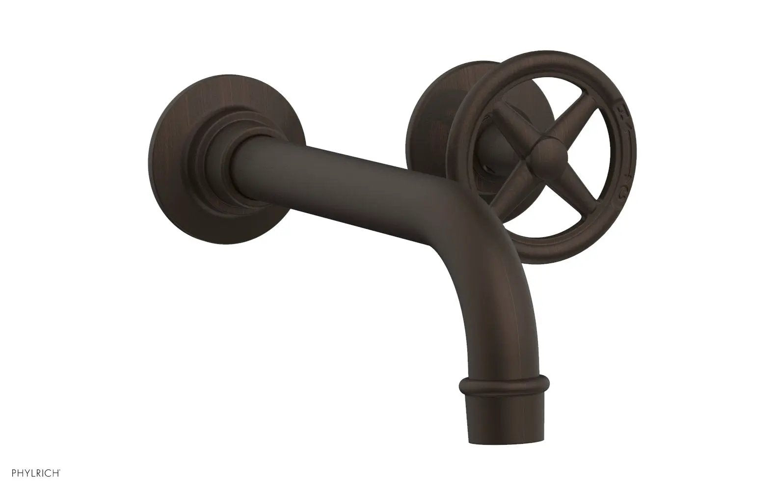 Phylrich WORKS Single Handle Wall Lavatory Set - Cross Handles by Phylrich