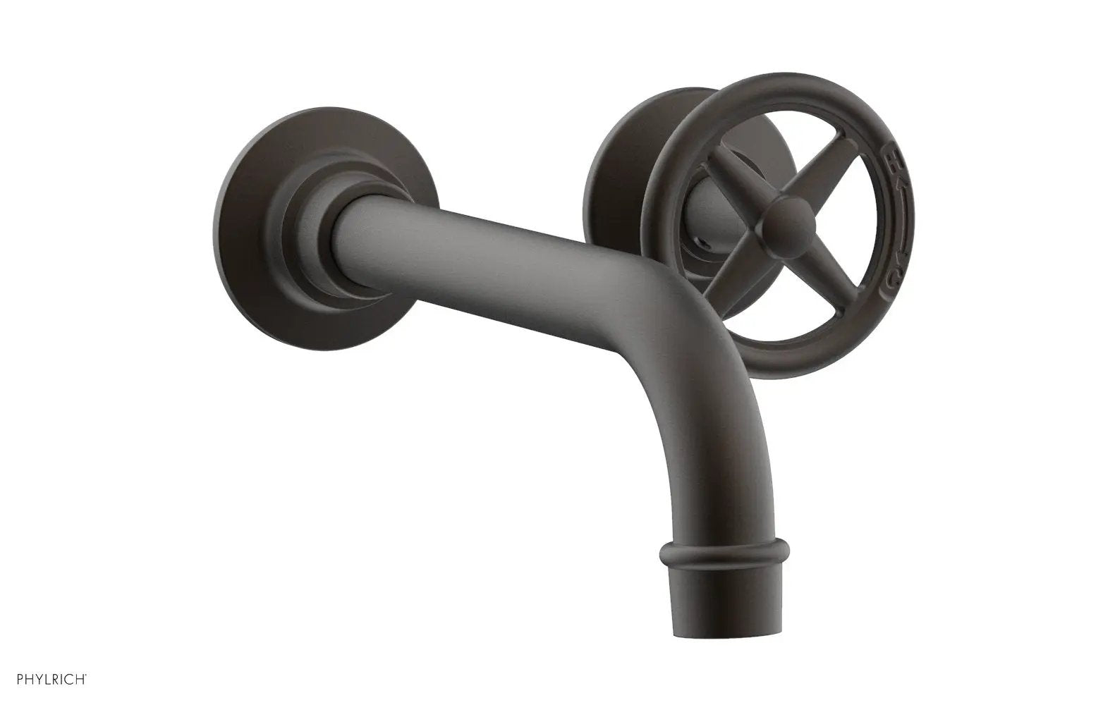 Phylrich WORKS Single Handle Wall Lavatory Set - Cross Handles by Phylrich