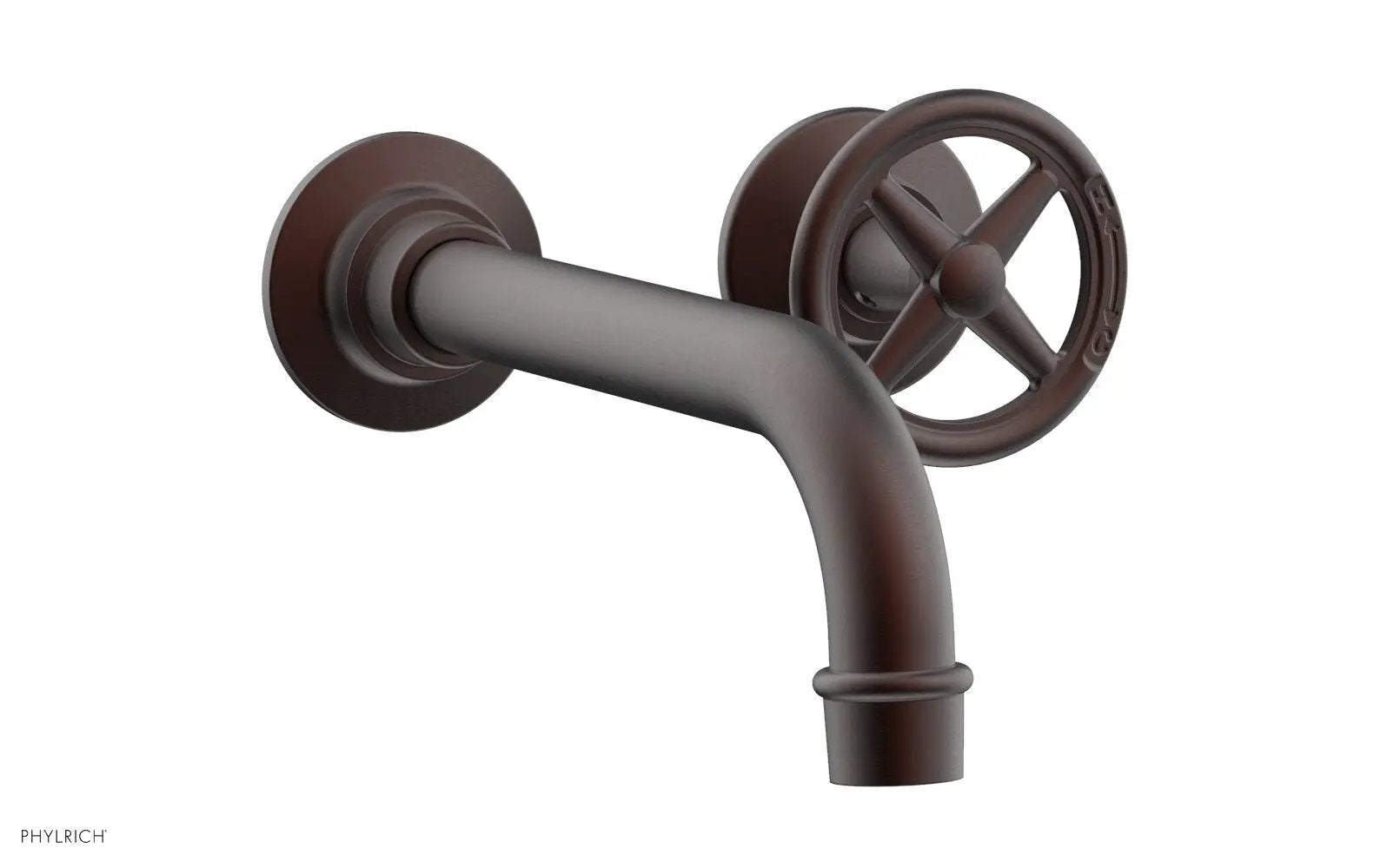 Phylrich WORKS Single Handle Wall Lavatory Set - Cross Handles by Phylrich