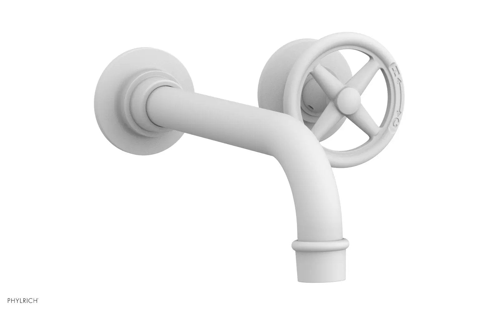Phylrich WORKS Single Handle Wall Lavatory Set - Cross Handles by Phylrich