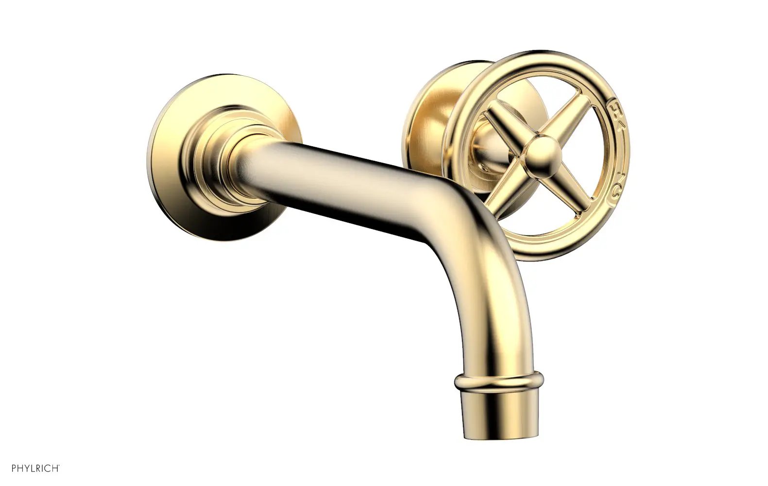 Phylrich WORKS Single Handle Wall Lavatory Set - Cross Handles by Phylrich