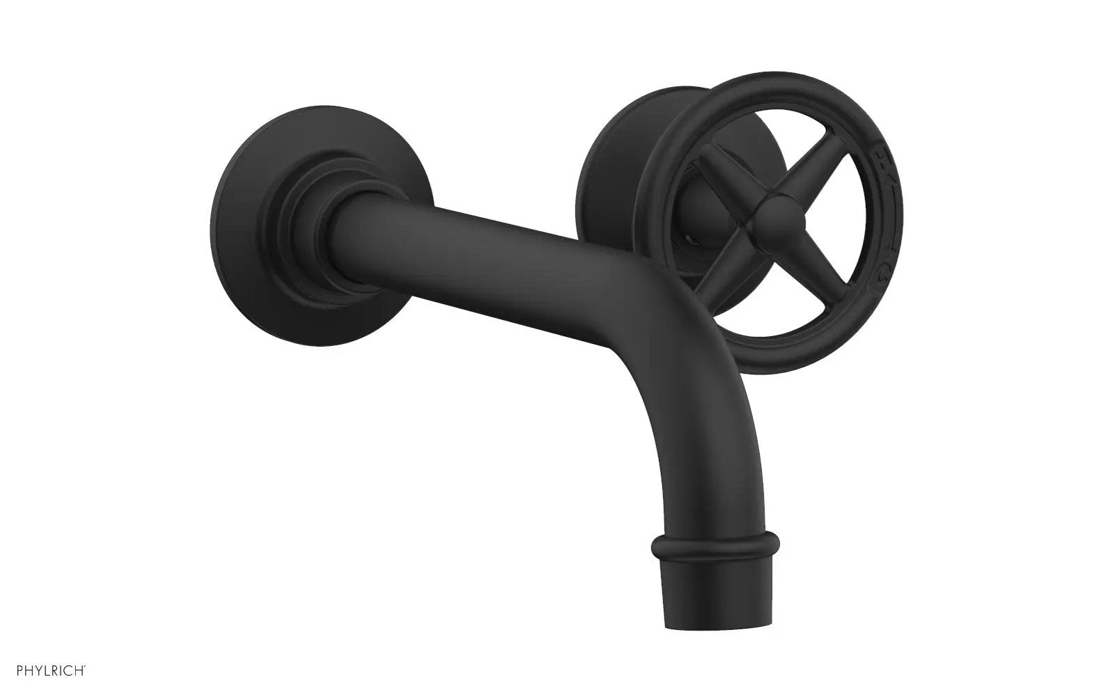 Phylrich WORKS Single Handle Wall Lavatory Set - Cross Handles by Phylrich