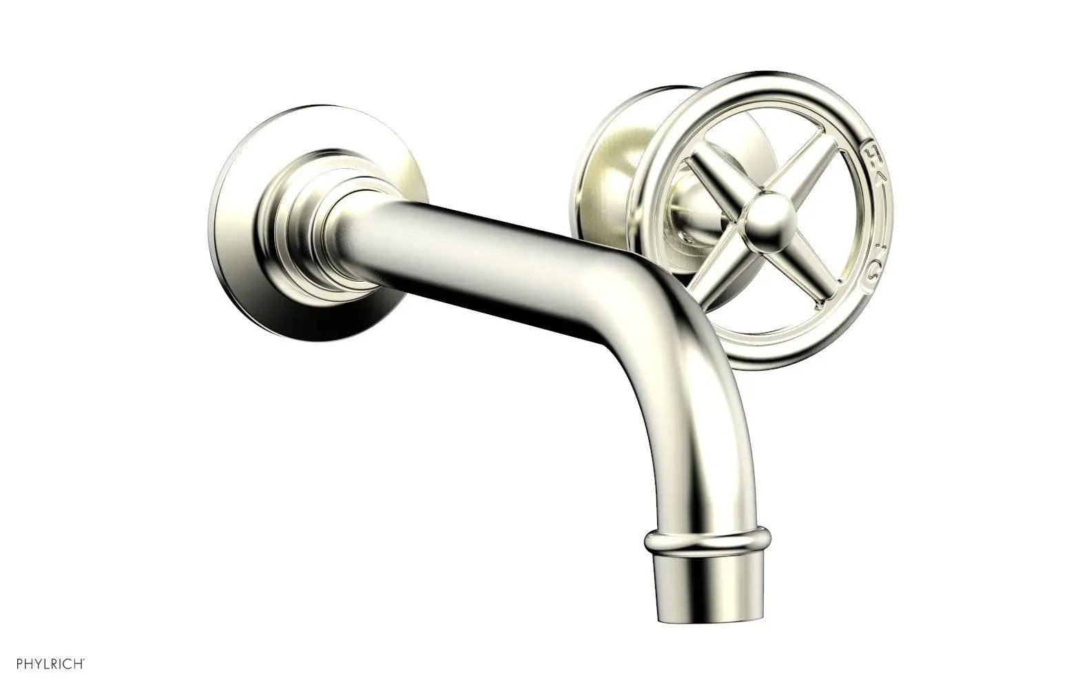 Phylrich WORKS Single Handle Wall Lavatory Set - Cross Handles by Phylrich