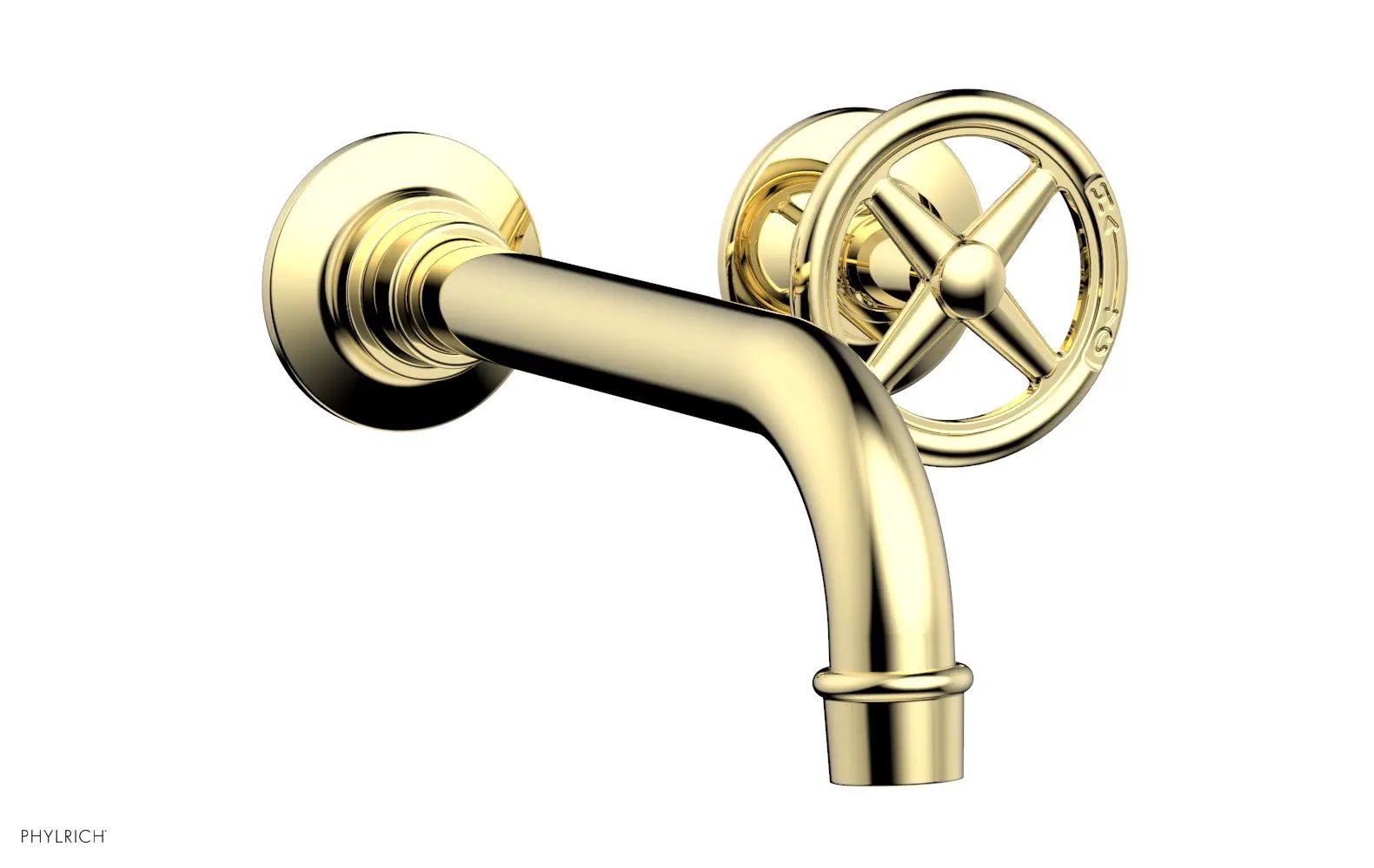 Phylrich WORKS Single Handle Wall Lavatory Set - Cross Handles by Phylrich