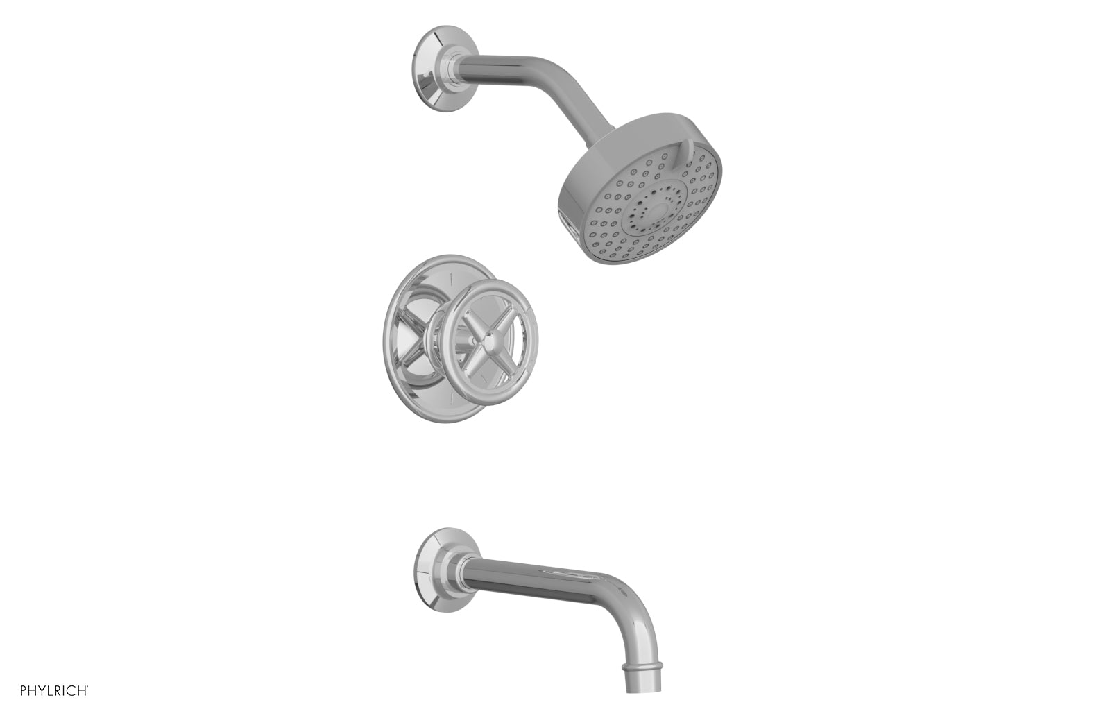 polished chrome shower set