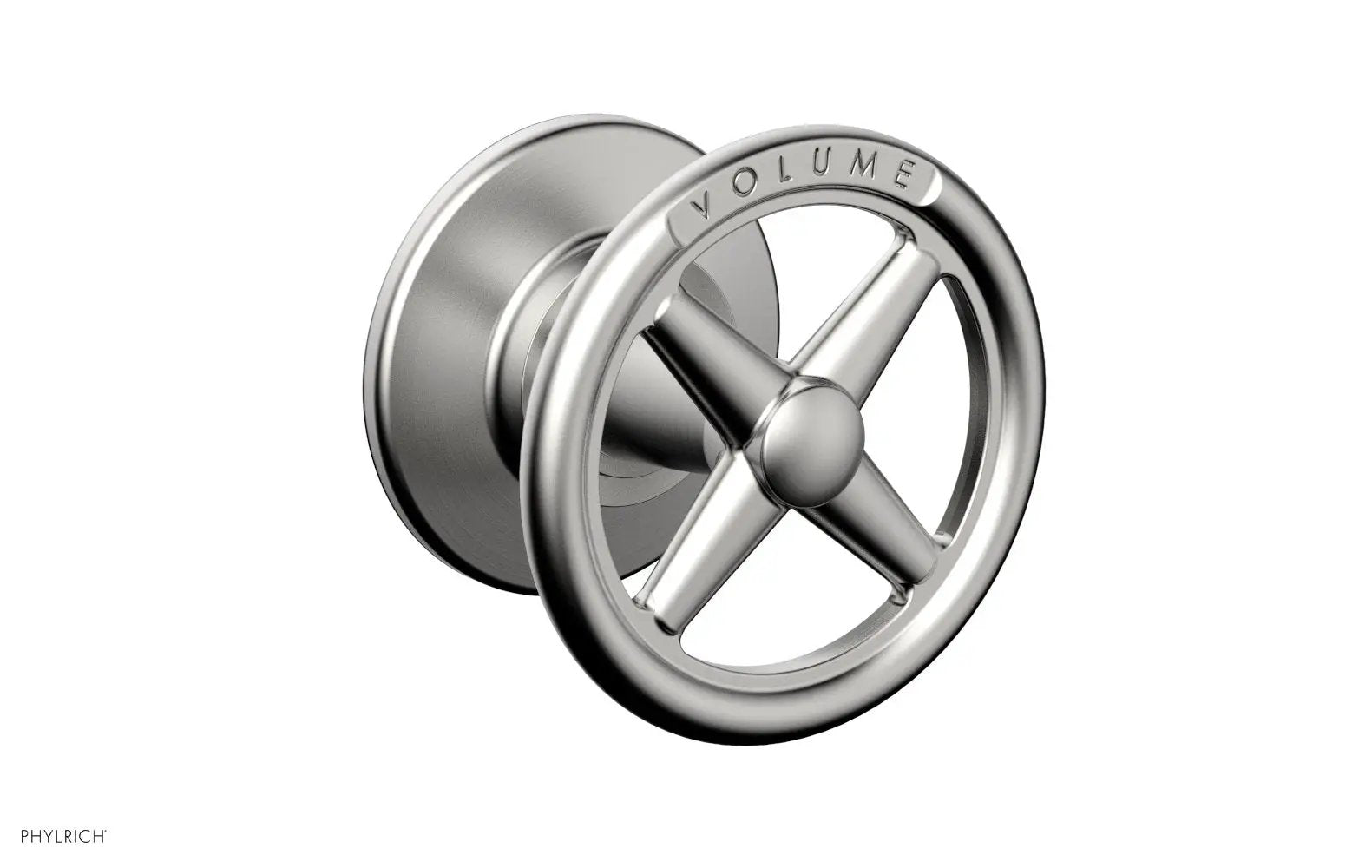 Phylrich WORKS Volume Control/Diverter Trim - Cross Handle - Volume Engraved by Phylrich