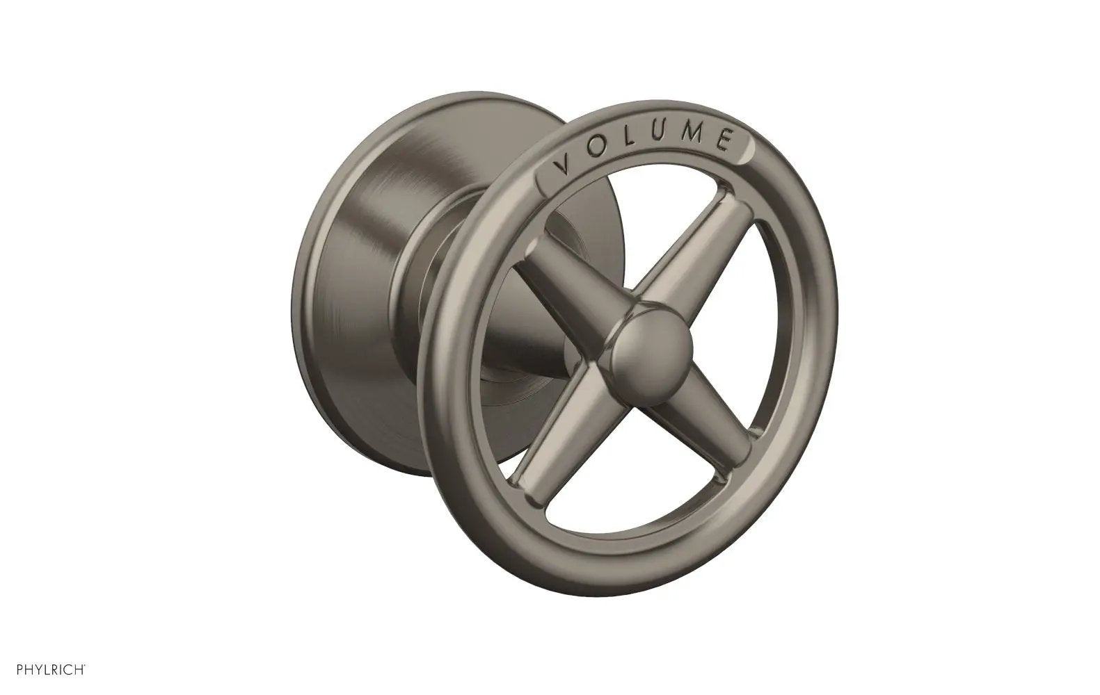 Phylrich WORKS Volume Control/Diverter Trim - Cross Handle - Volume Engraved by Phylrich