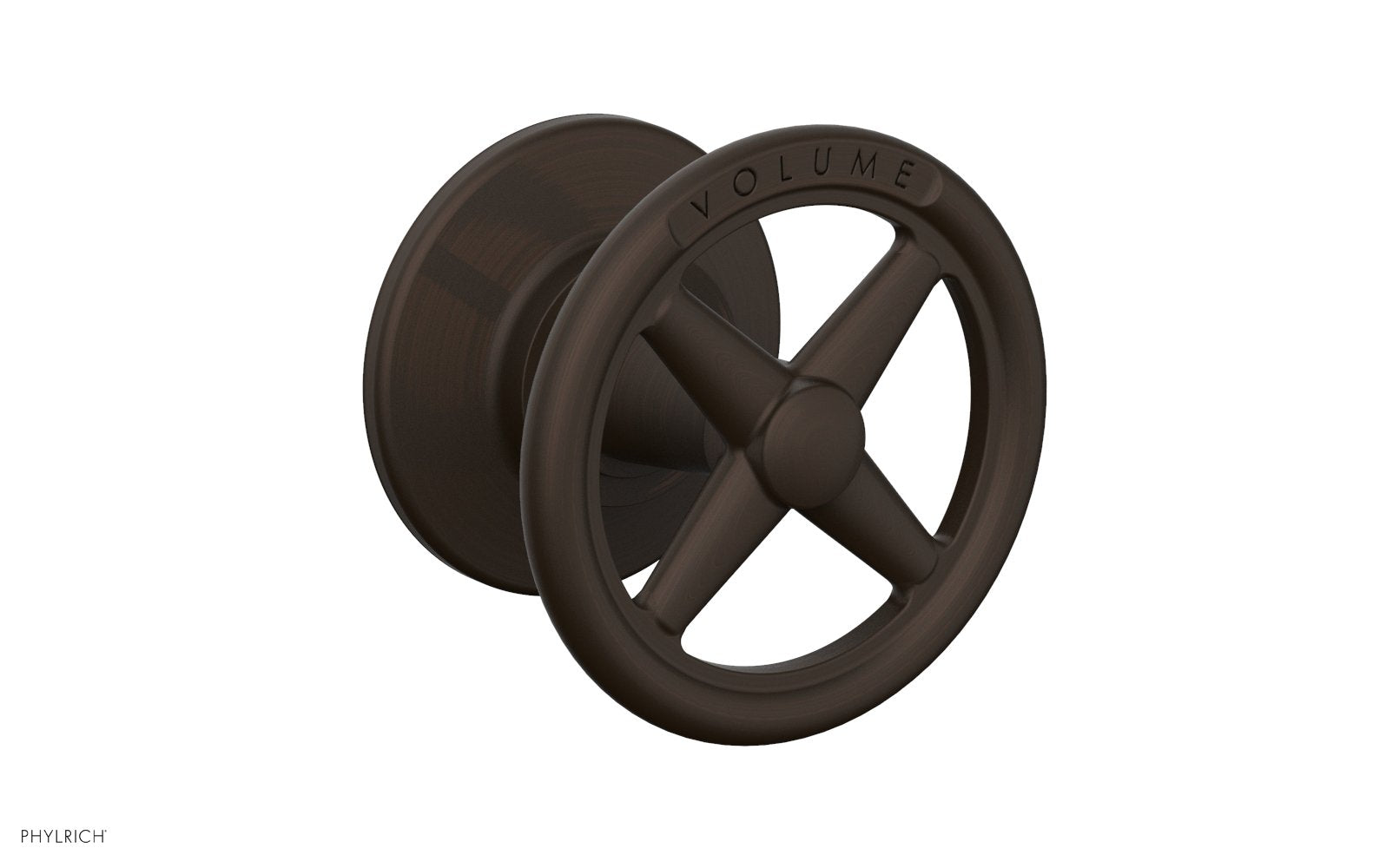 Phylrich WORKS Volume Control/Diverter Trim - Cross Handle - Volume Engraved by Phylrich