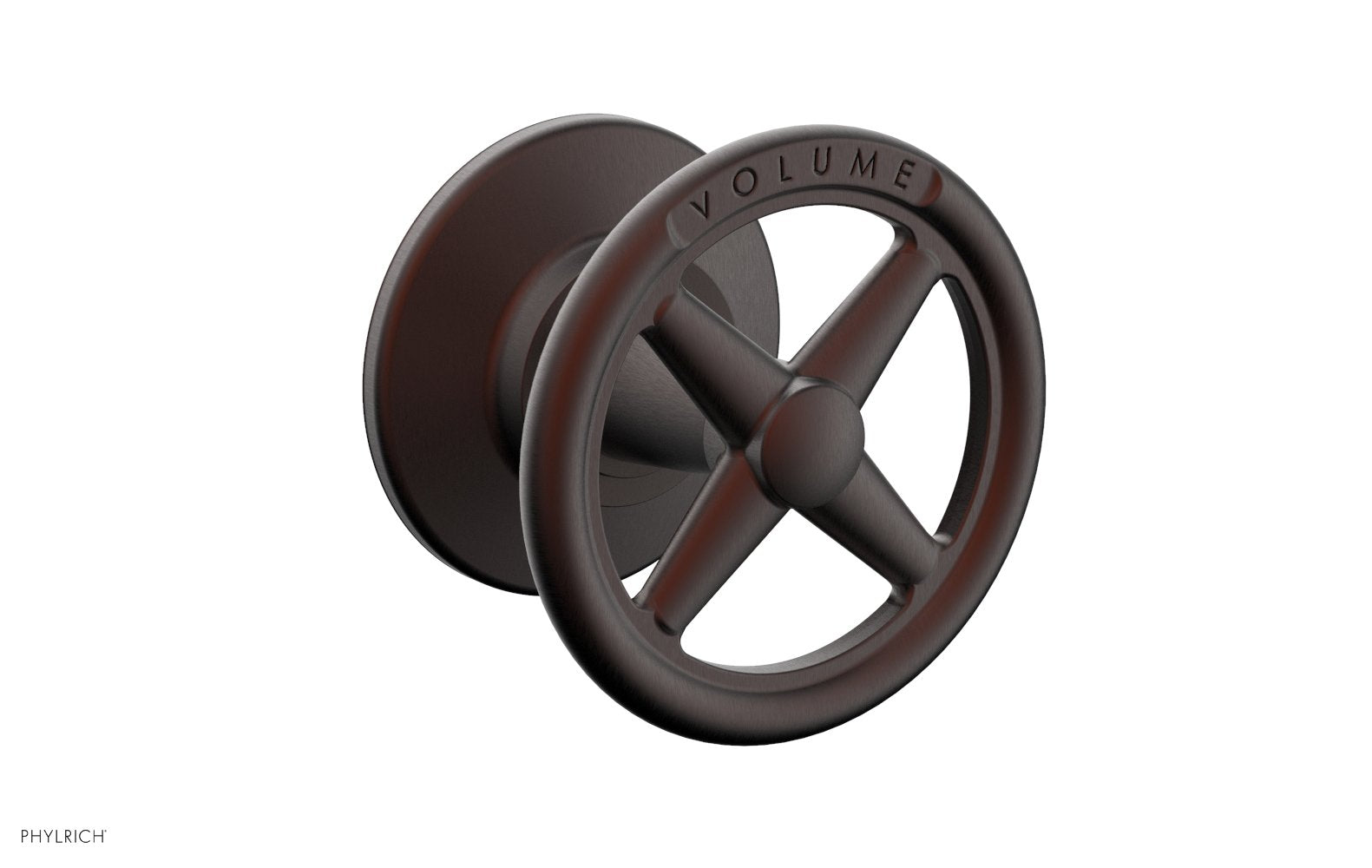 Phylrich WORKS Volume Control/Diverter Trim - Cross Handle - Volume Engraved by Phylrich