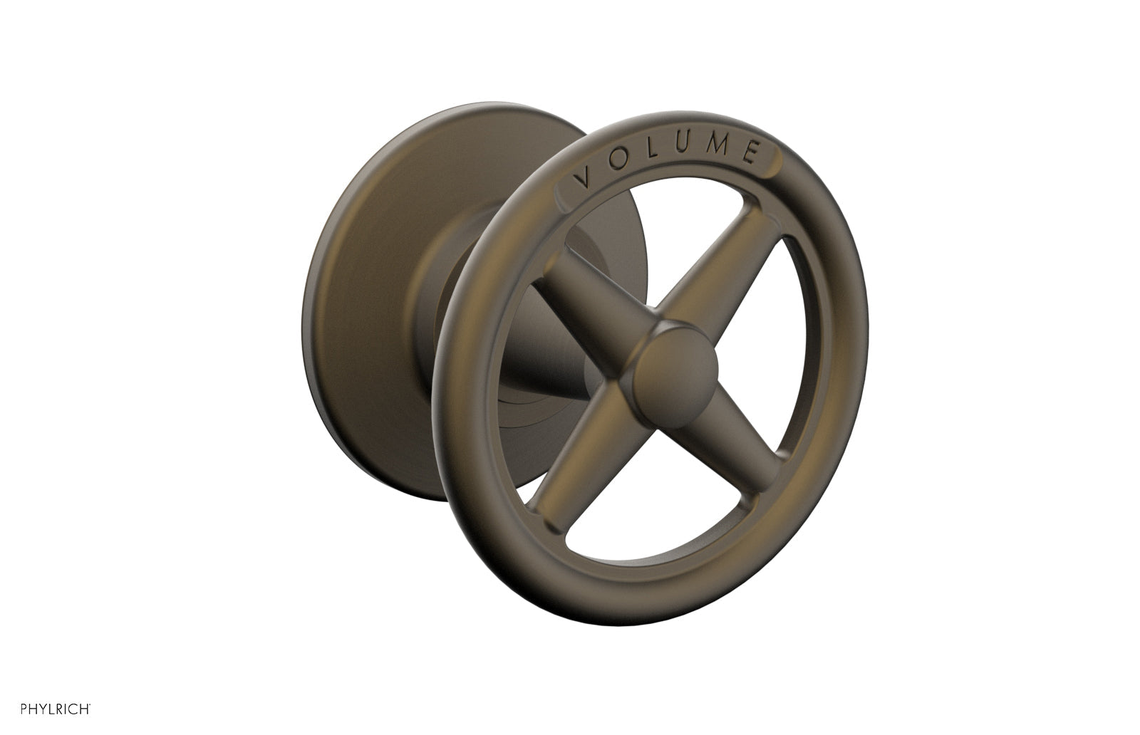 Phylrich WORKS Volume Control/Diverter Trim - Cross Handle - Volume Engraved by Phylrich