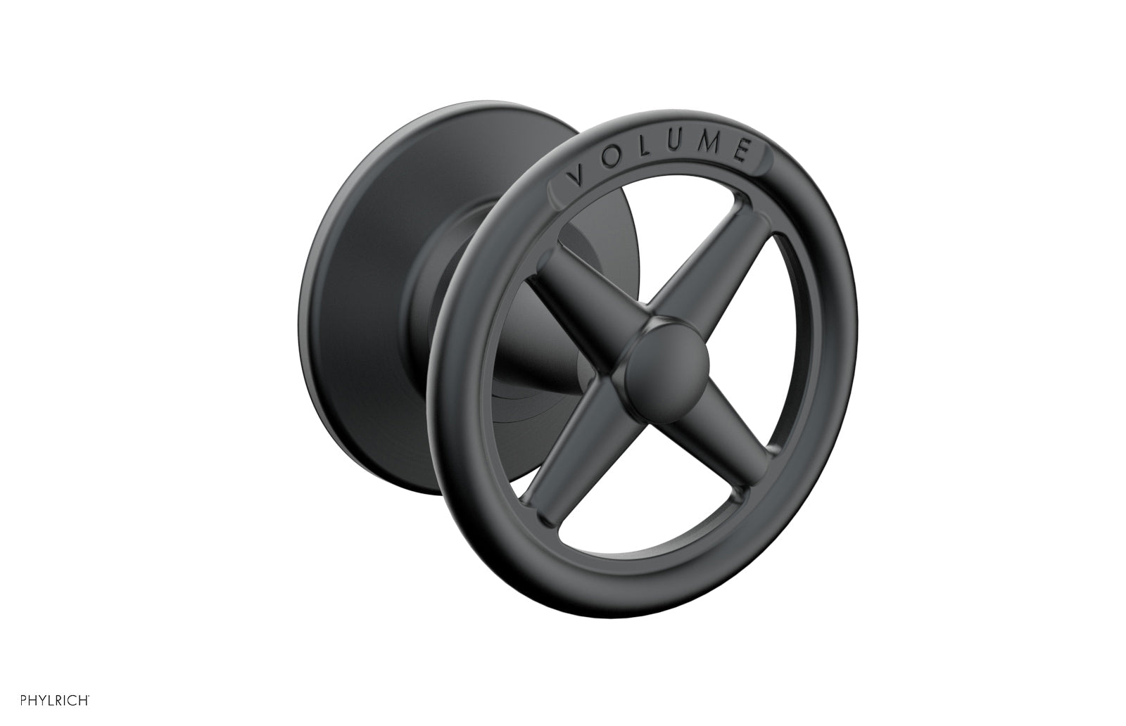 Phylrich WORKS Volume Control/Diverter Trim - Cross Handle - Volume Engraved by Phylrich