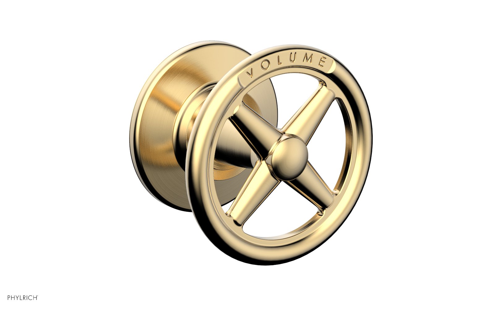 Phylrich WORKS Volume Control/Diverter Trim - Cross Handle - Volume Engraved by Phylrich