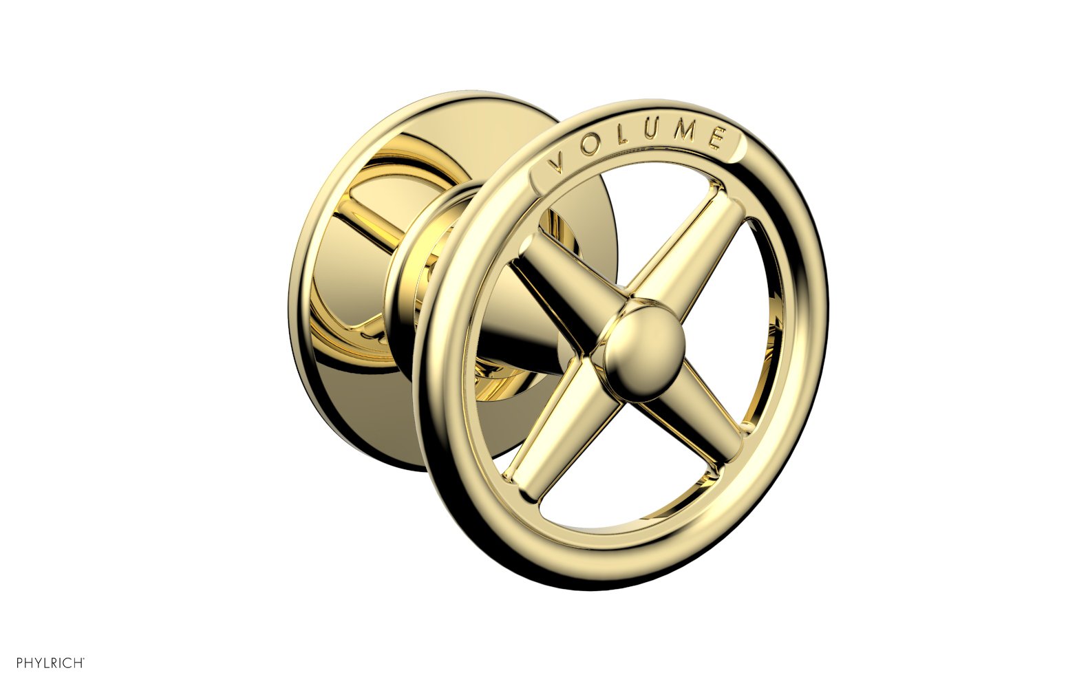 Phylrich WORKS Volume Control/Diverter Trim - Cross Handle - Volume Engraved by Phylrich