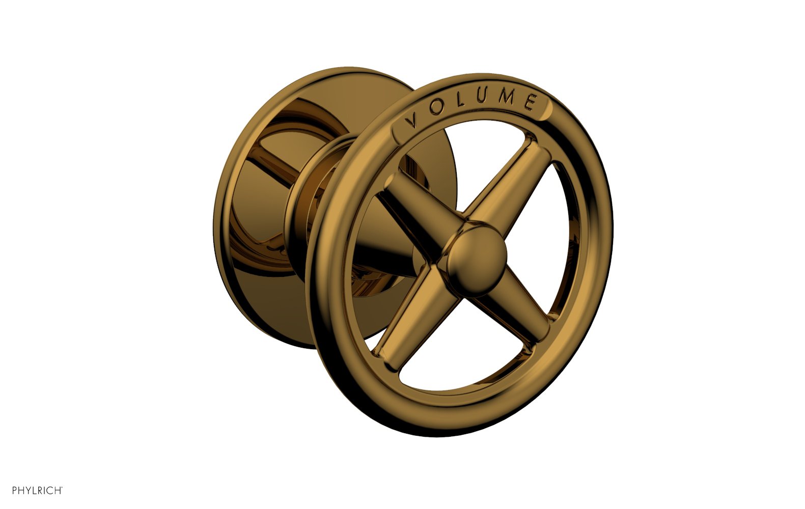 Phylrich WORKS Volume Control/Diverter Trim - Cross Handle - Volume Engraved by Phylrich
