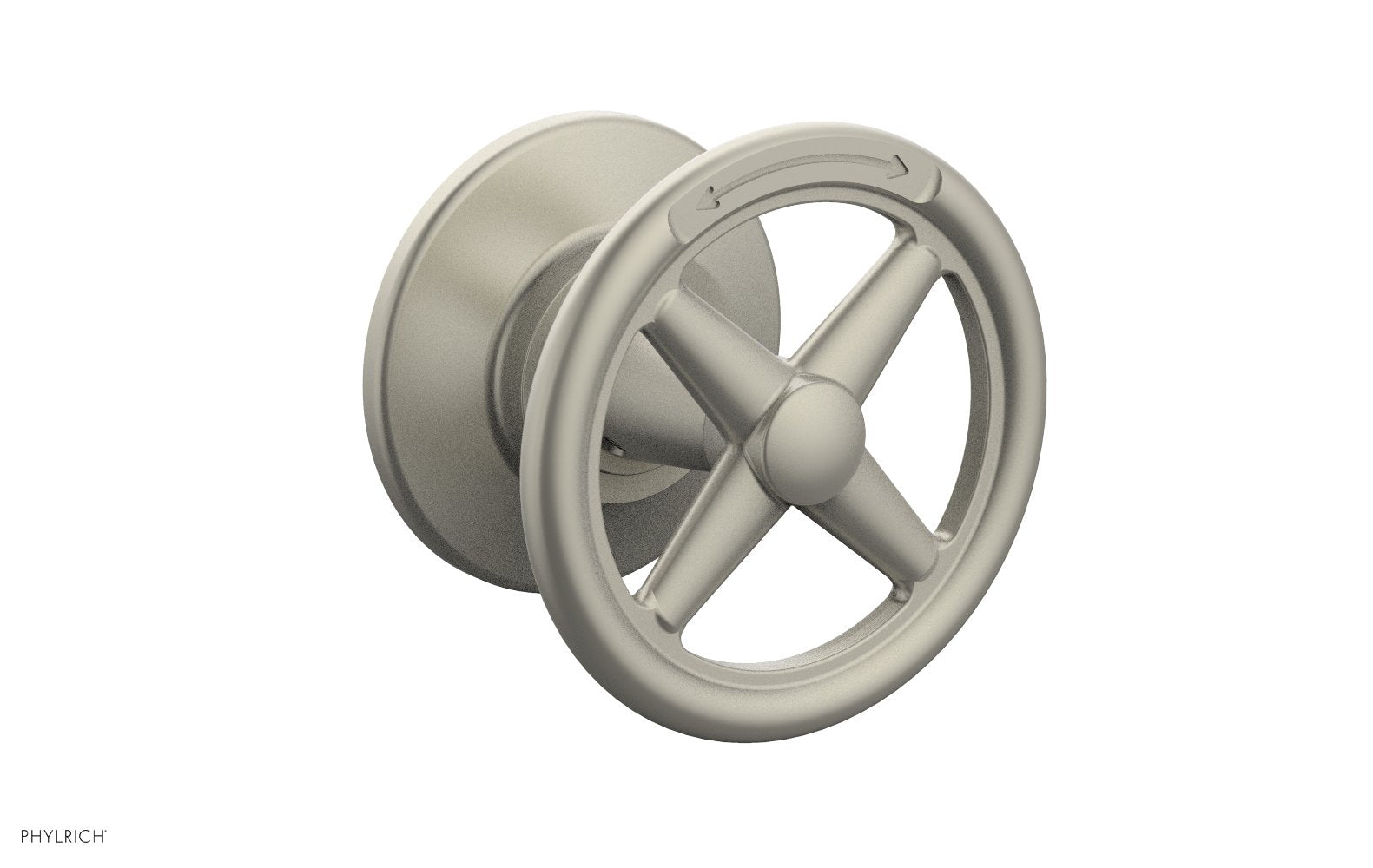 Phylrich WORKS Volume Control/Diverter Trim - Cross Handle - Diverter Engraved by Phylrich