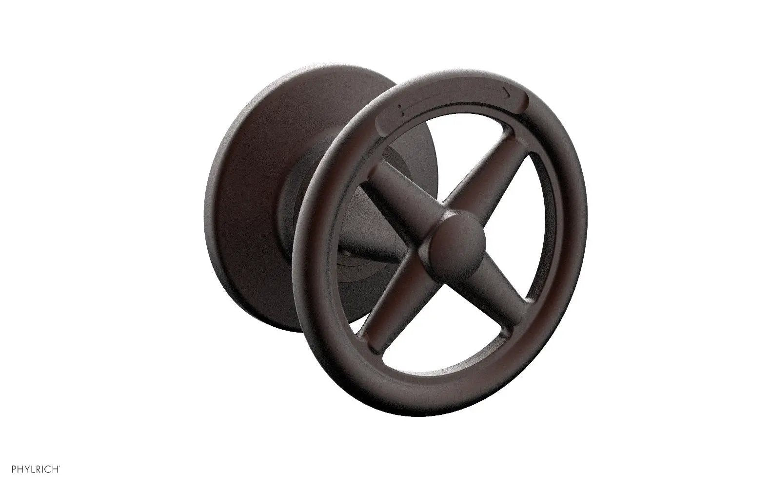 Phylrich WORKS Volume Control/Diverter Trim - Cross Handle - Diverter Engraved by Phylrich