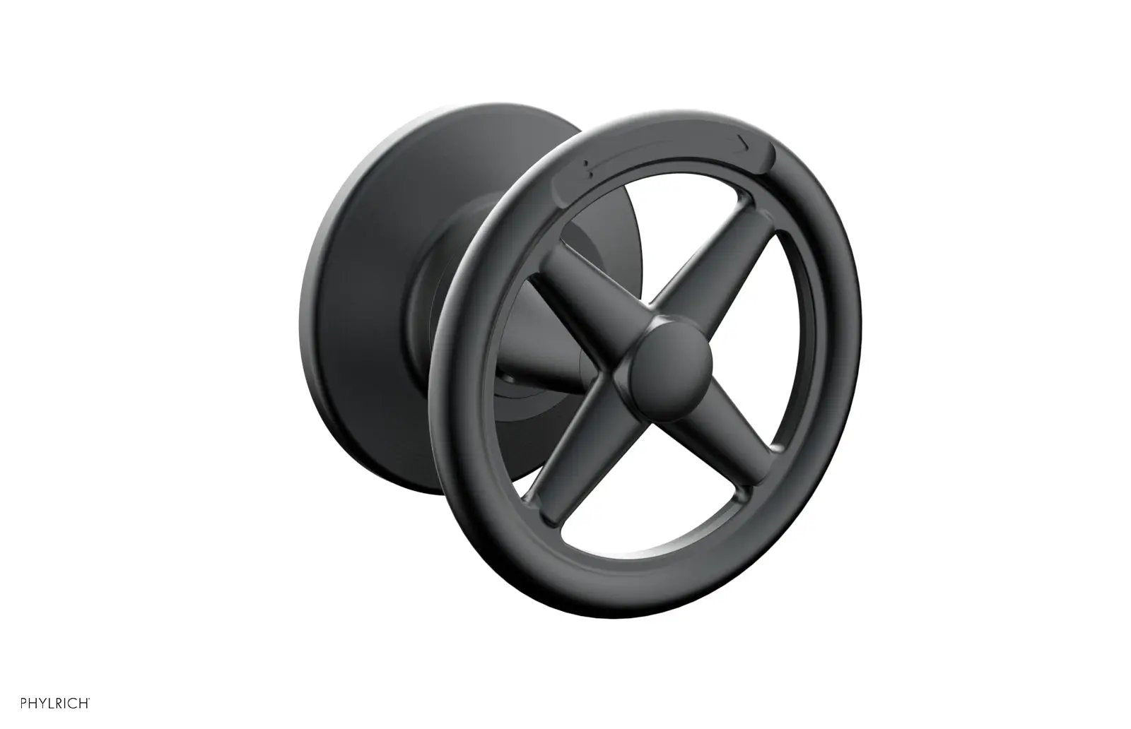 Phylrich WORKS Volume Control/Diverter Trim - Cross Handle - Diverter Engraved by Phylrich