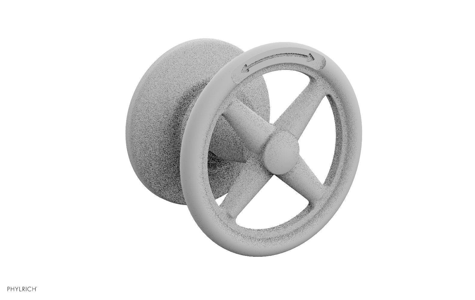 Phylrich WORKS Volume Control/Diverter Trim - Cross Handle - Diverter Engraved by Phylrich