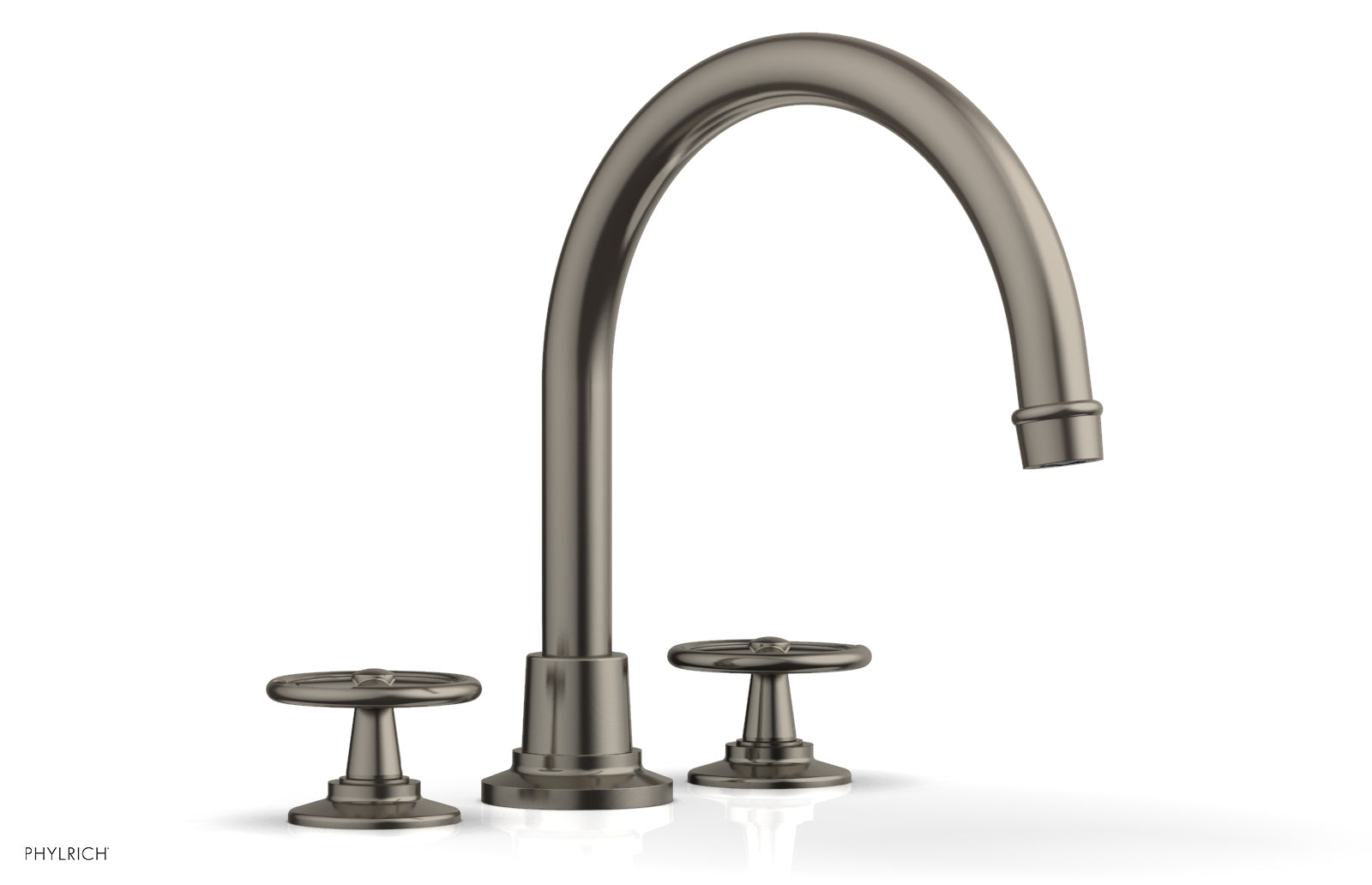 Phylrich WORKS Deck Tub Set - High Spout Cross Handles