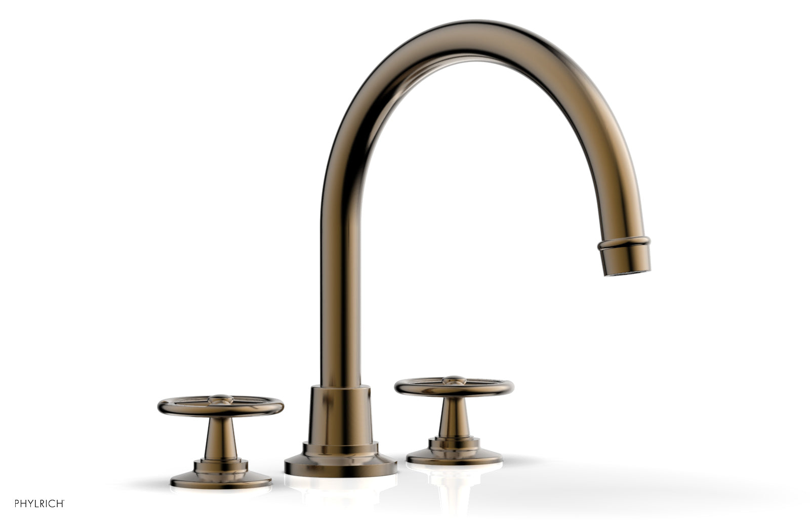 Phylrich WORKS Deck Tub Set - High Spout Cross Handles