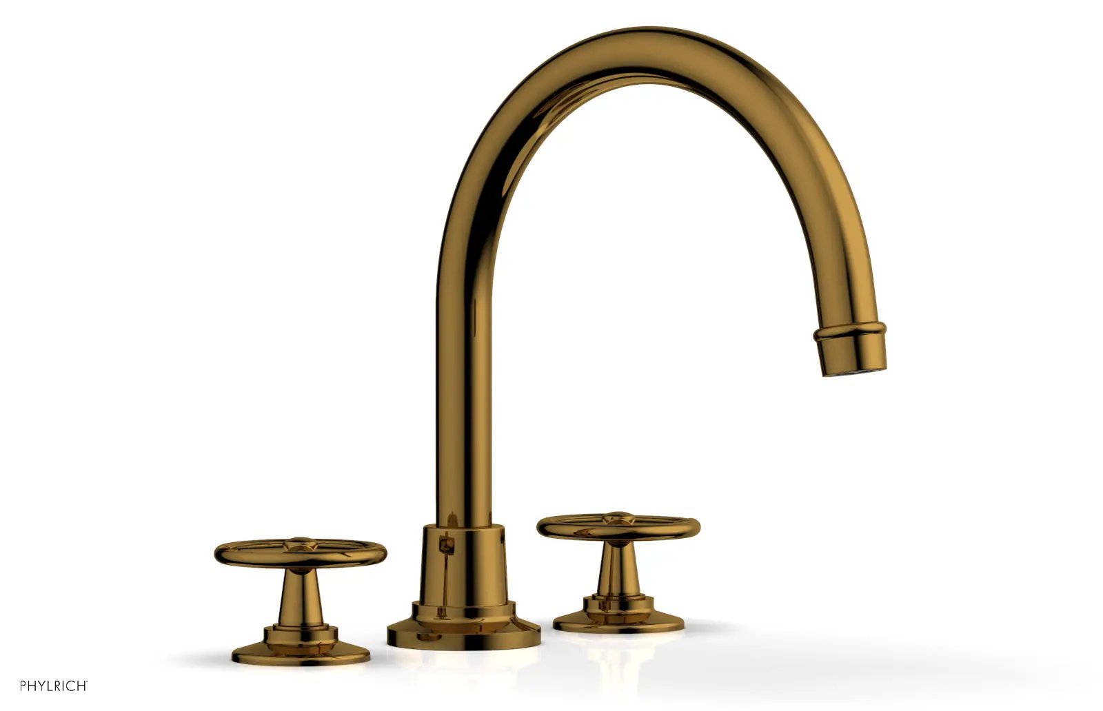 Phylrich WORKS Deck Tub Set - High Spout Cross Handles by Phylrich