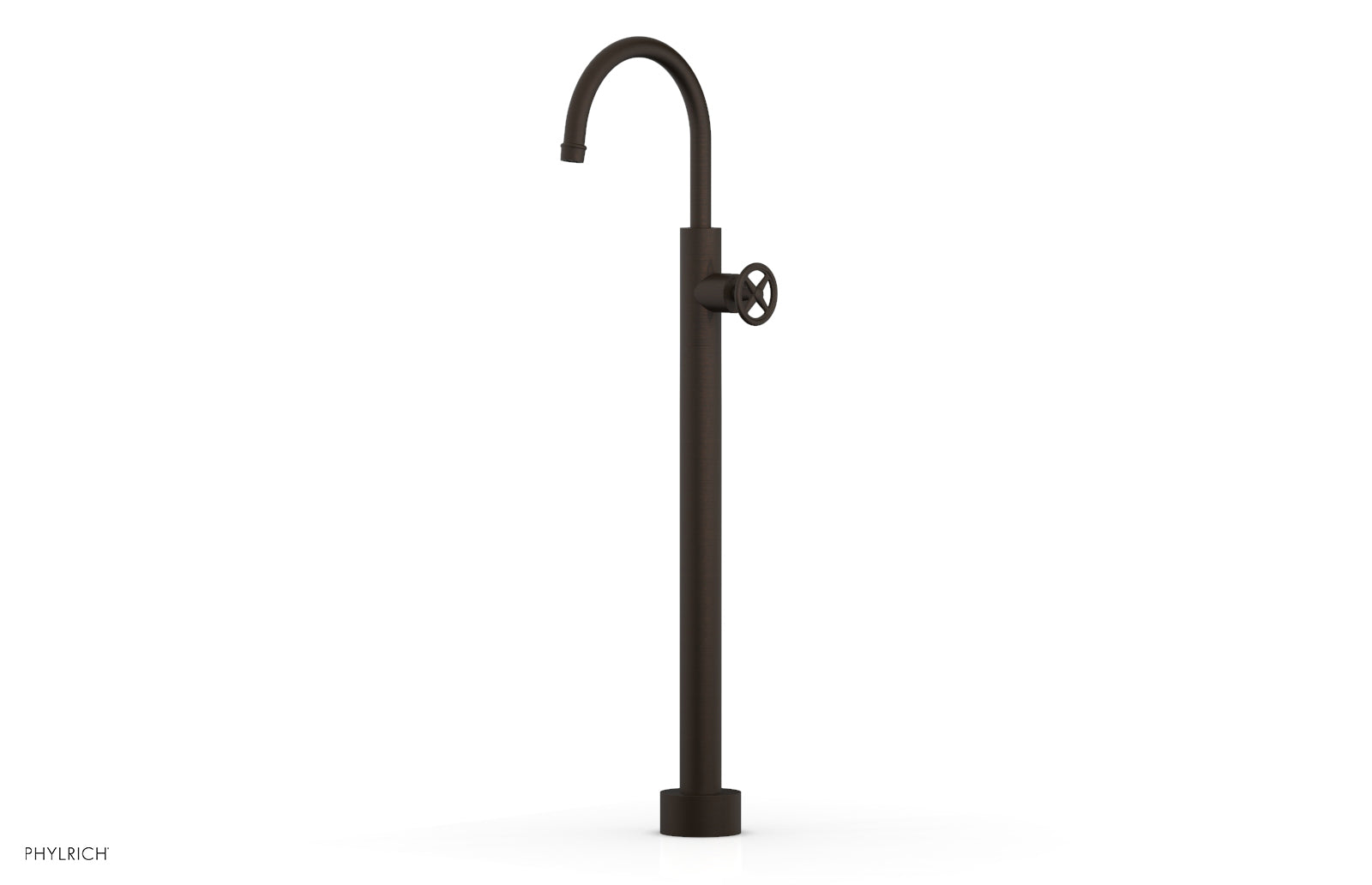 Phylrich WORKS Tall Floor Mount Tub Filler - Cross Handle by Phylrich