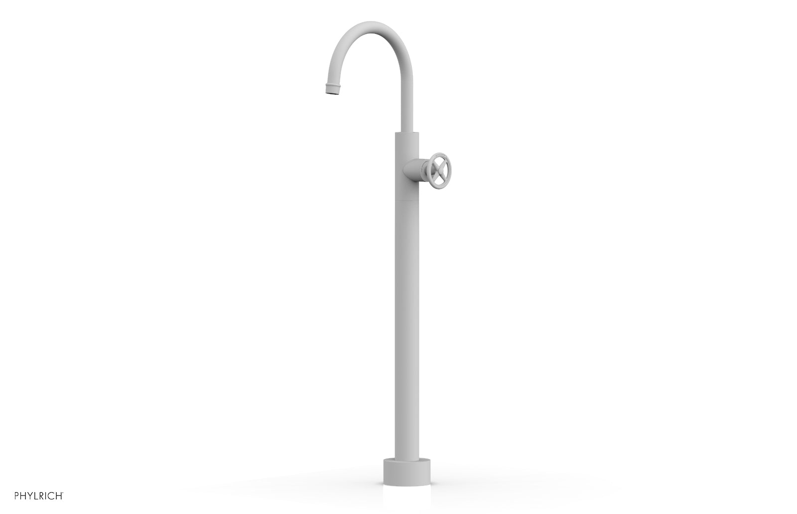Phylrich WORKS Tall Floor Mount Tub Filler - Cross Handle by Phylrich
