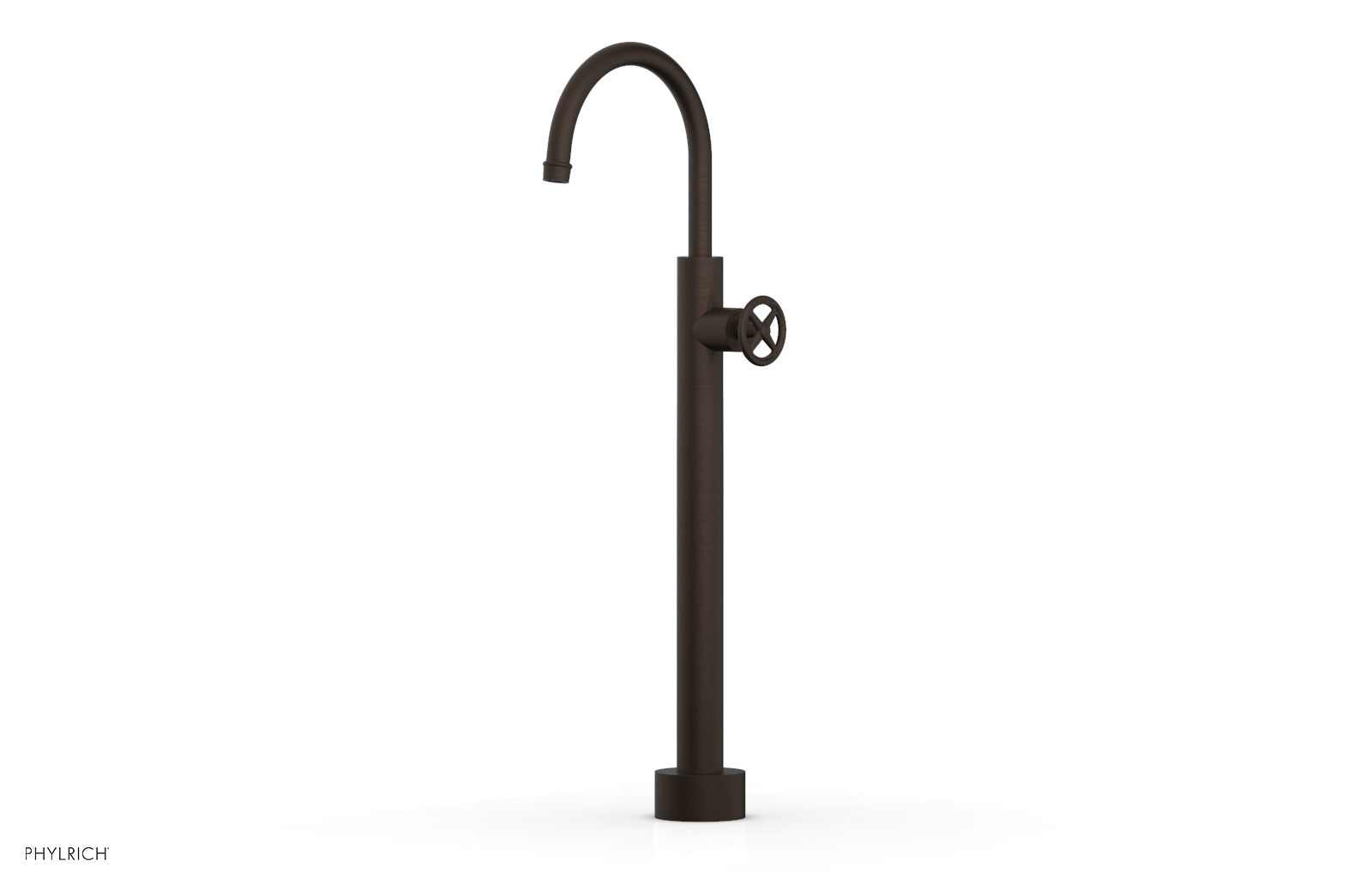Phylrich WORKS Low Floor Mount Tub Filler - Cross Handle