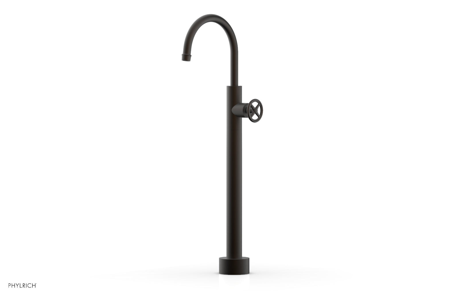 Phylrich WORKS Low Floor Mount Tub Filler - Cross Handle
