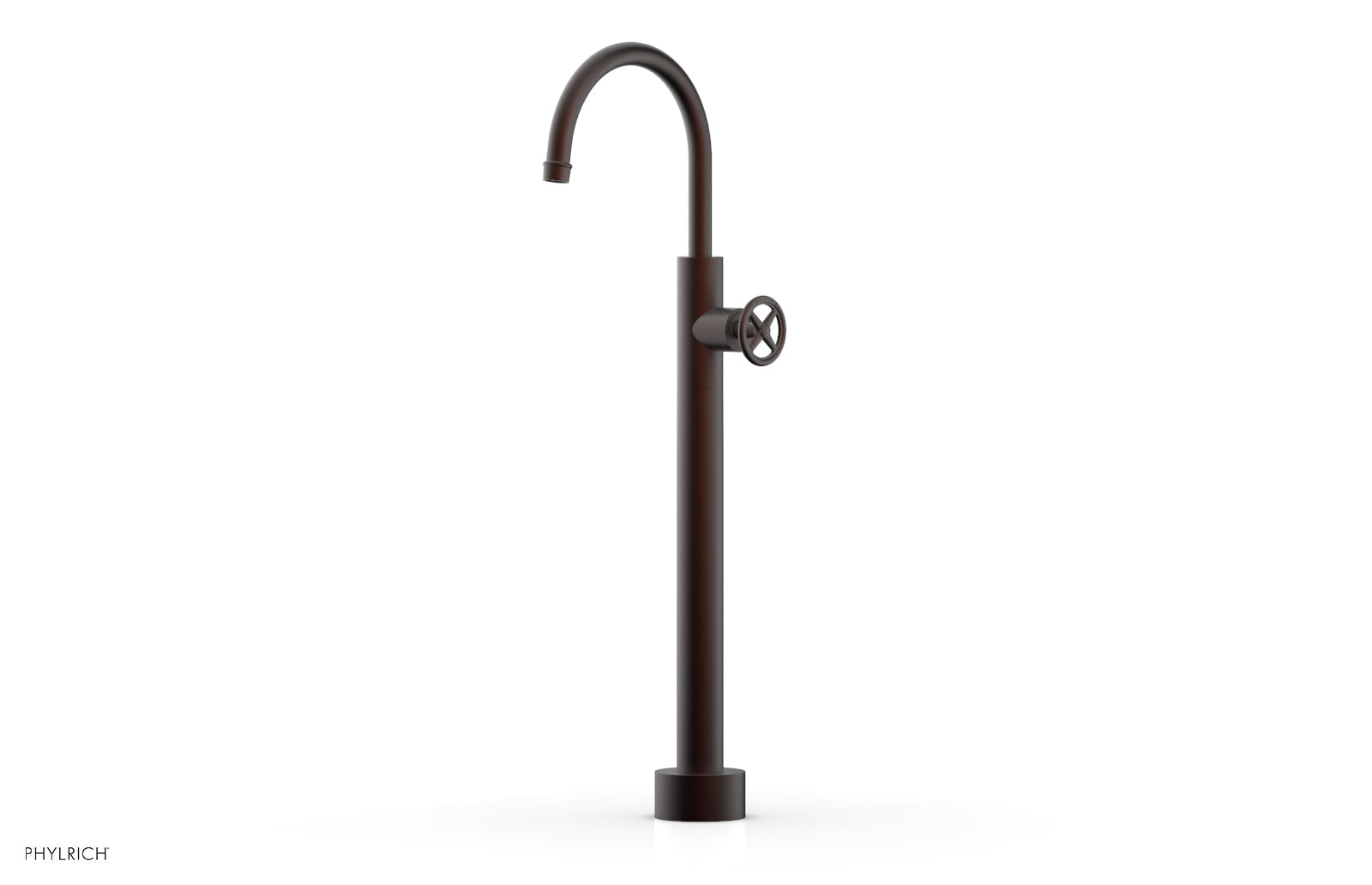 Phylrich WORKS Low Floor Mount Tub Filler - Cross Handle by Phylrich