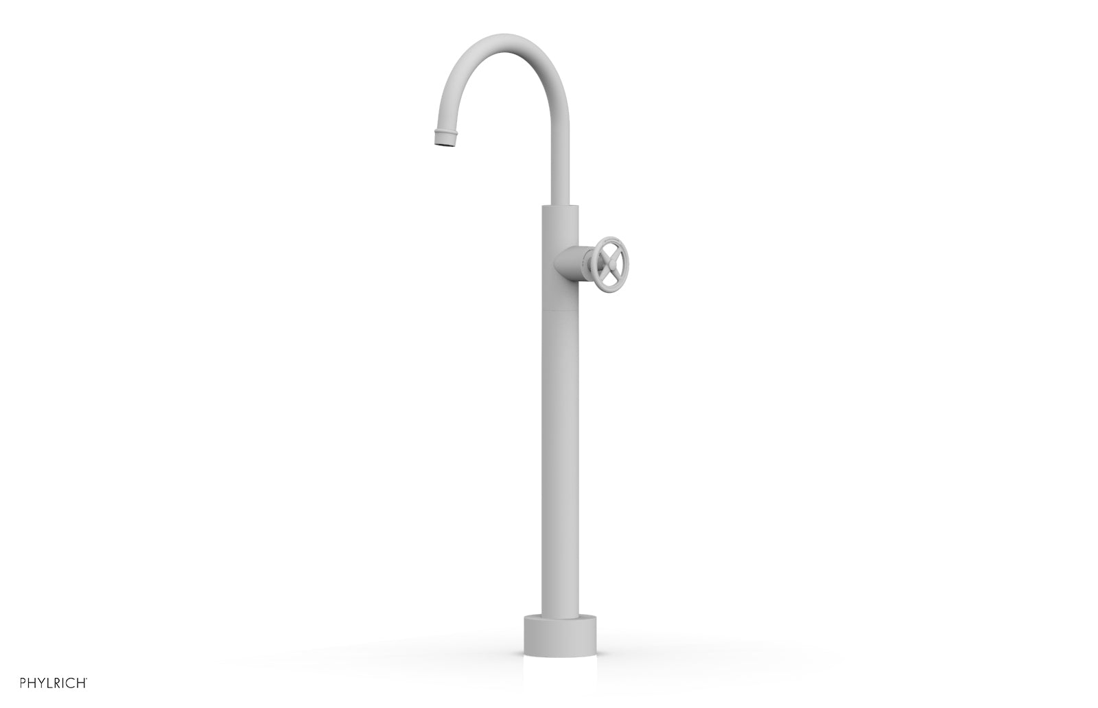 Phylrich WORKS Low Floor Mount Tub Filler - Cross Handle by Phylrich