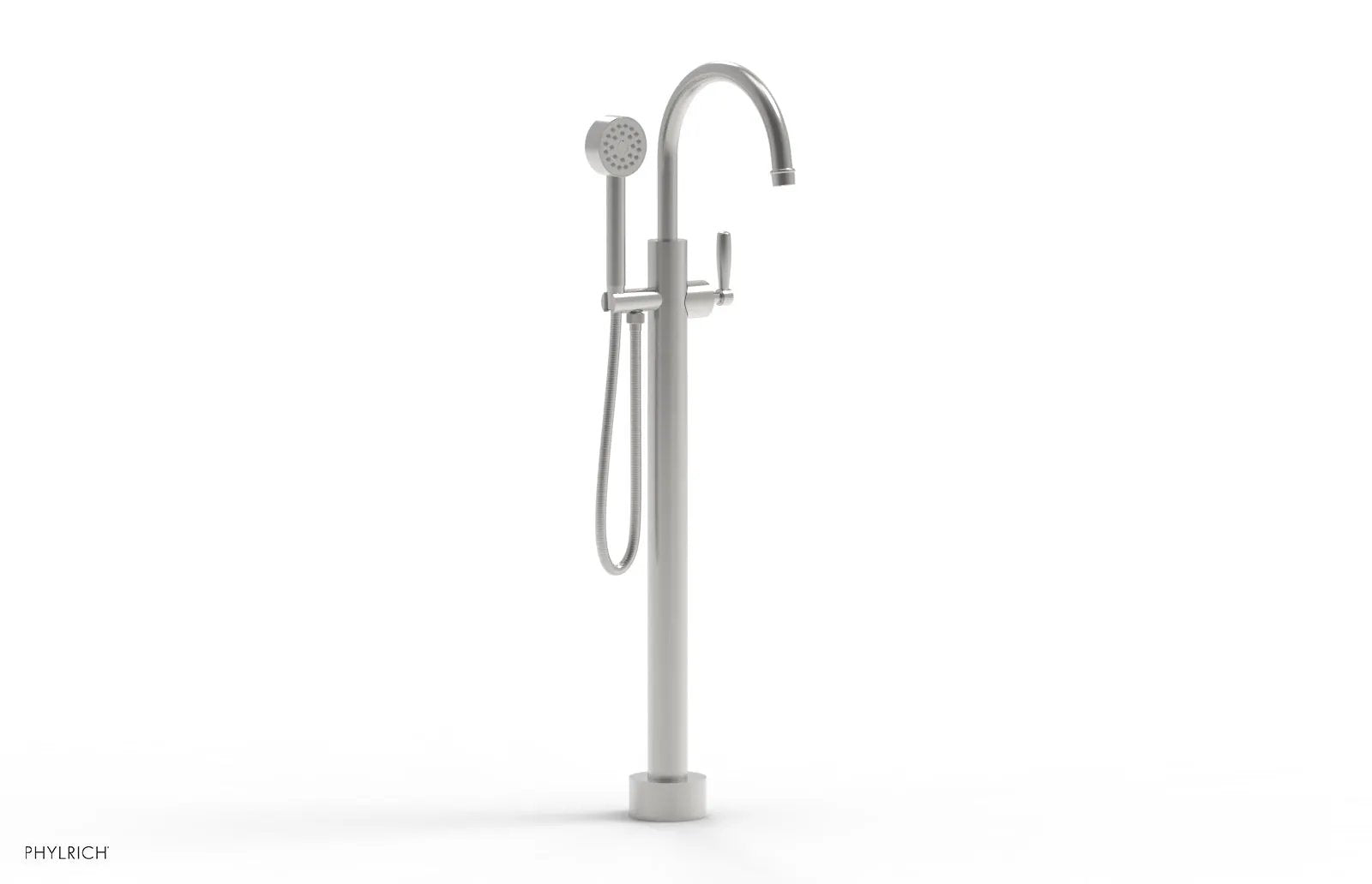 Phylrich WORKS Tall Floor Mount Tub Filler - Lever Handle with Hand Shower by Phylrich