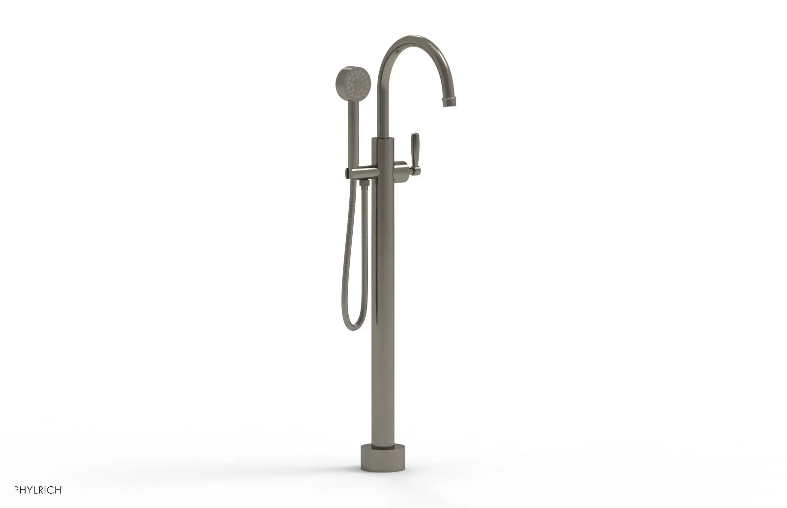 Phylrich WORKS Tall Floor Mount Tub Filler - Lever Handle with Hand Shower by Phylrich