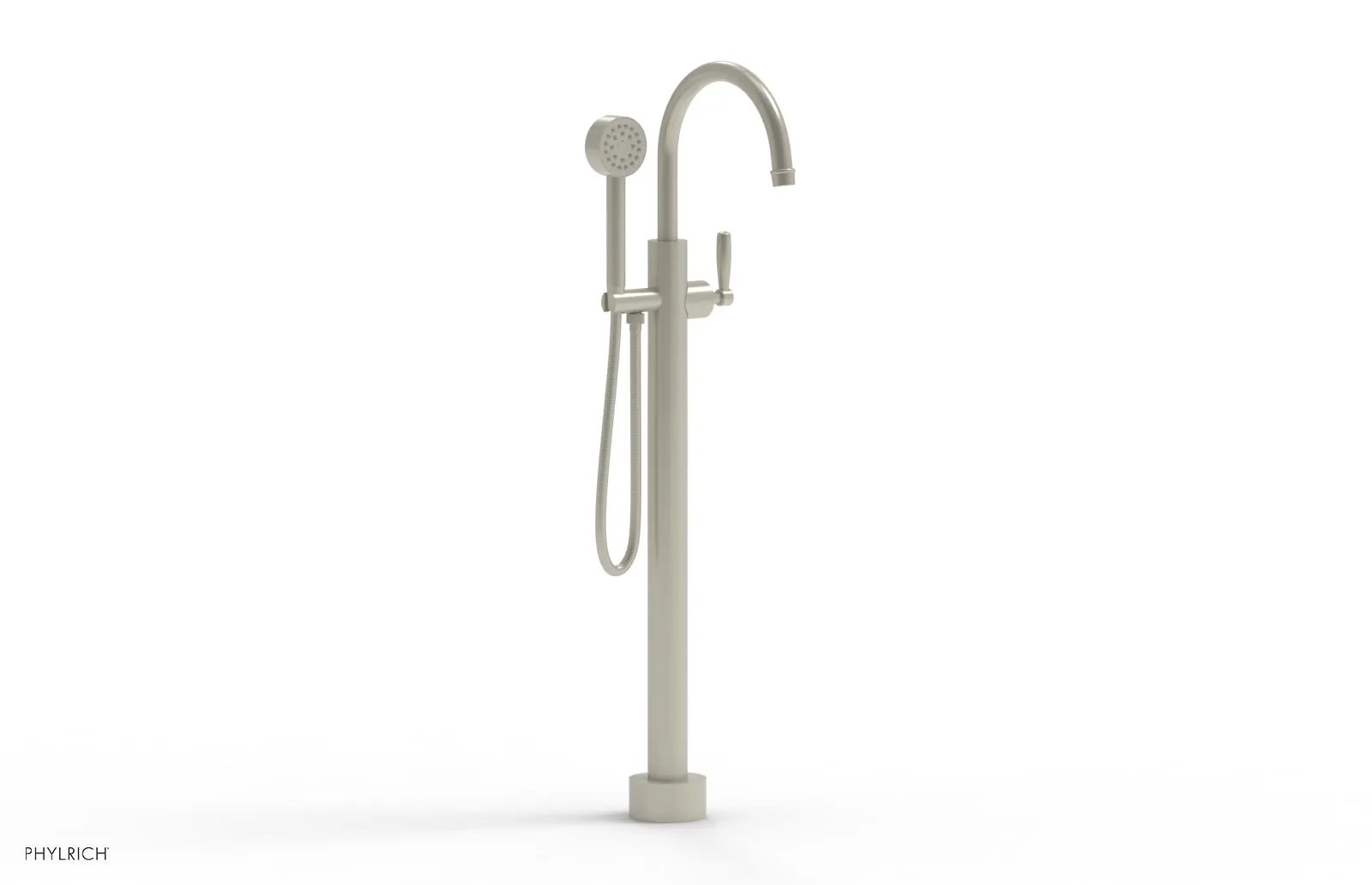 Phylrich WORKS Tall Floor Mount Tub Filler - Lever Handle with Hand Shower by Phylrich