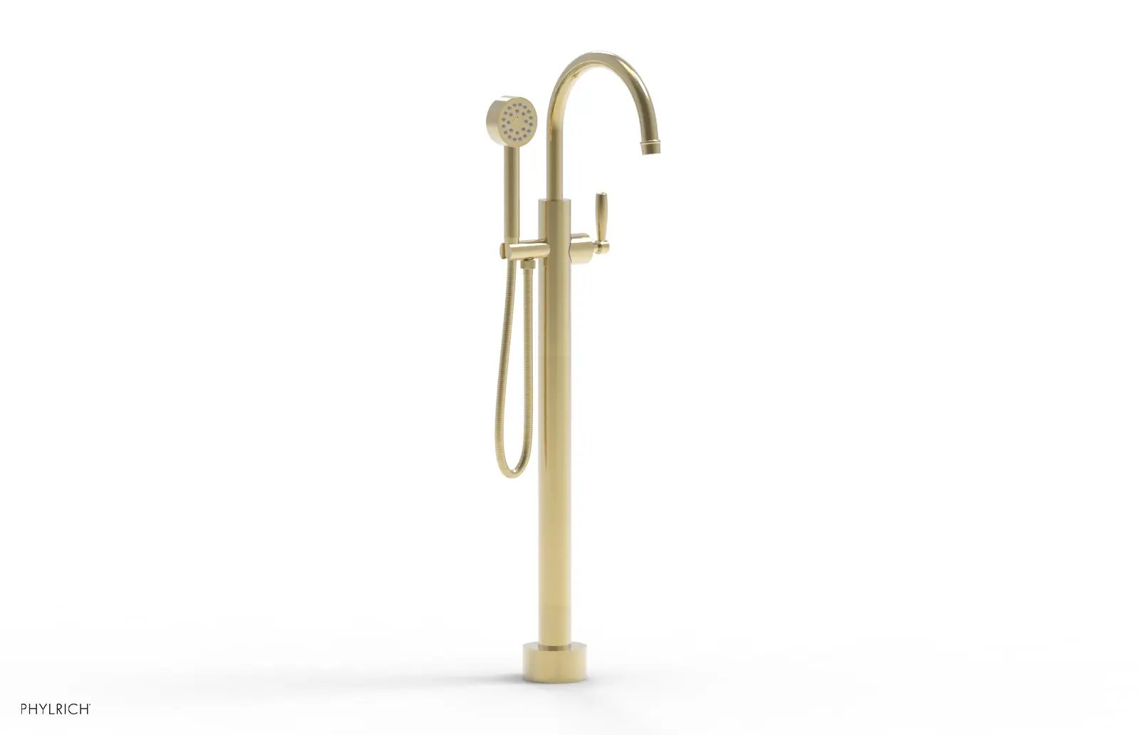 Phylrich WORKS Tall Floor Mount Tub Filler - Lever Handle with Hand Shower by Phylrich