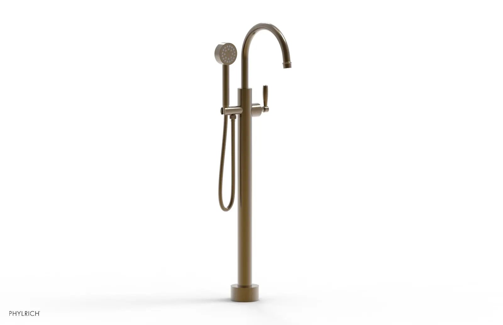 Phylrich WORKS Tall Floor Mount Tub Filler - Lever Handle with Hand Shower by Phylrich