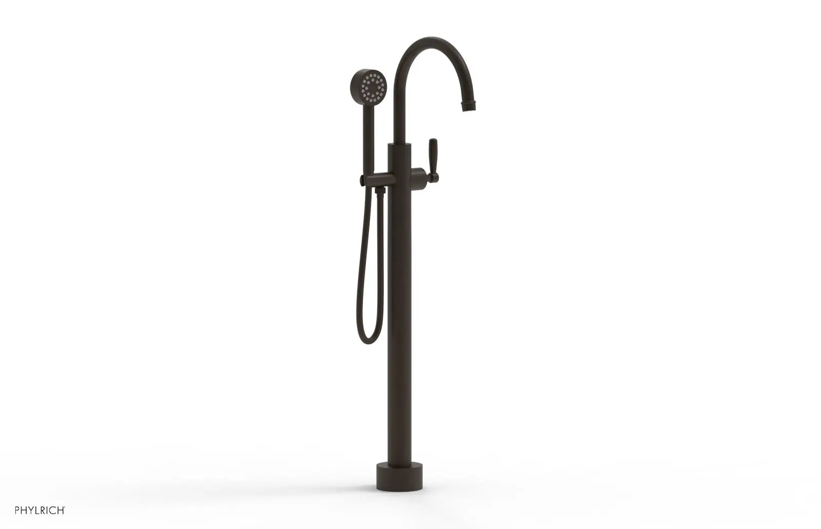 Phylrich WORKS Tall Floor Mount Tub Filler - Lever Handle with Hand Shower by Phylrich