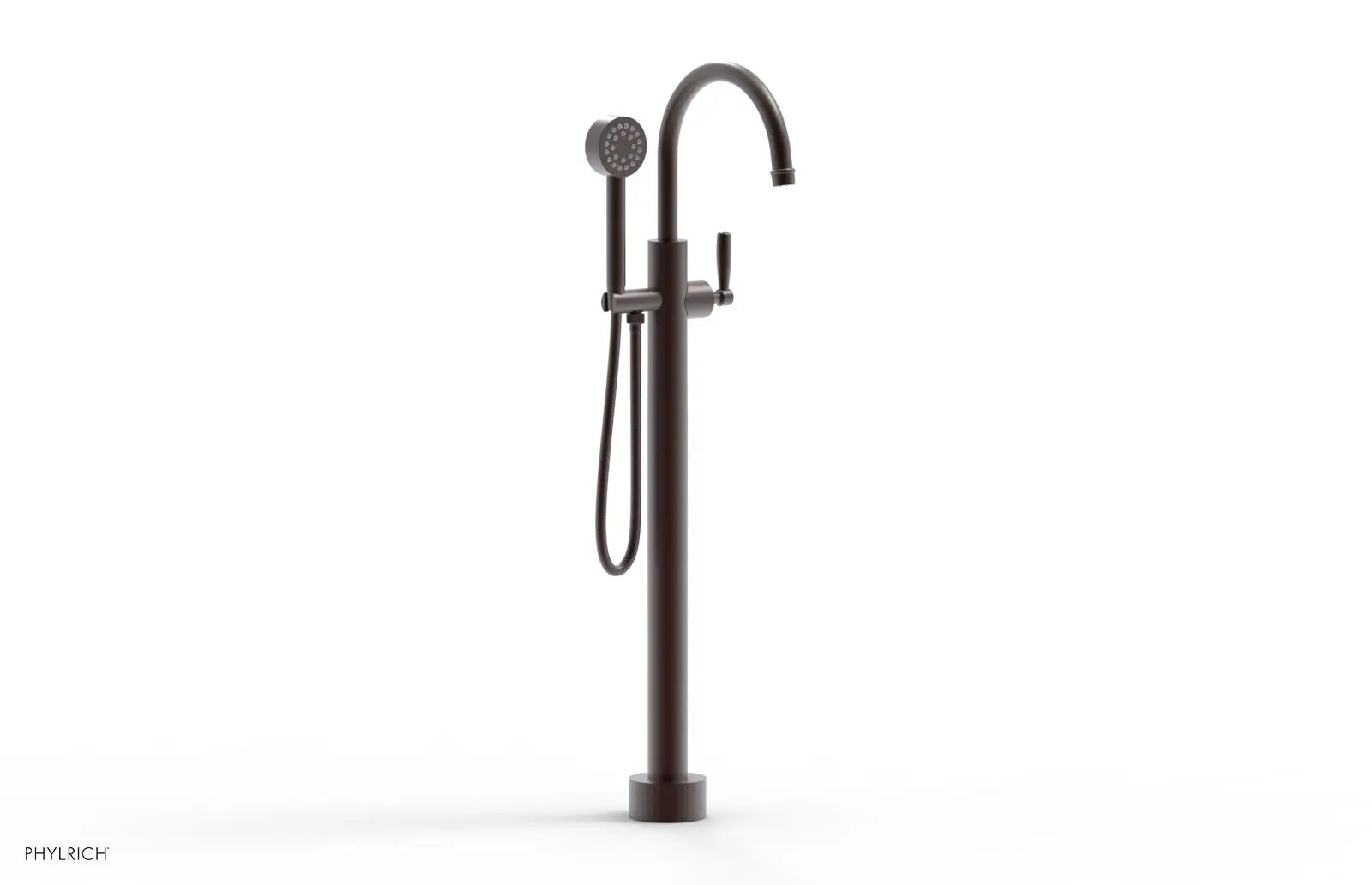 Phylrich WORKS Tall Floor Mount Tub Filler - Lever Handle with Hand Shower by Phylrich