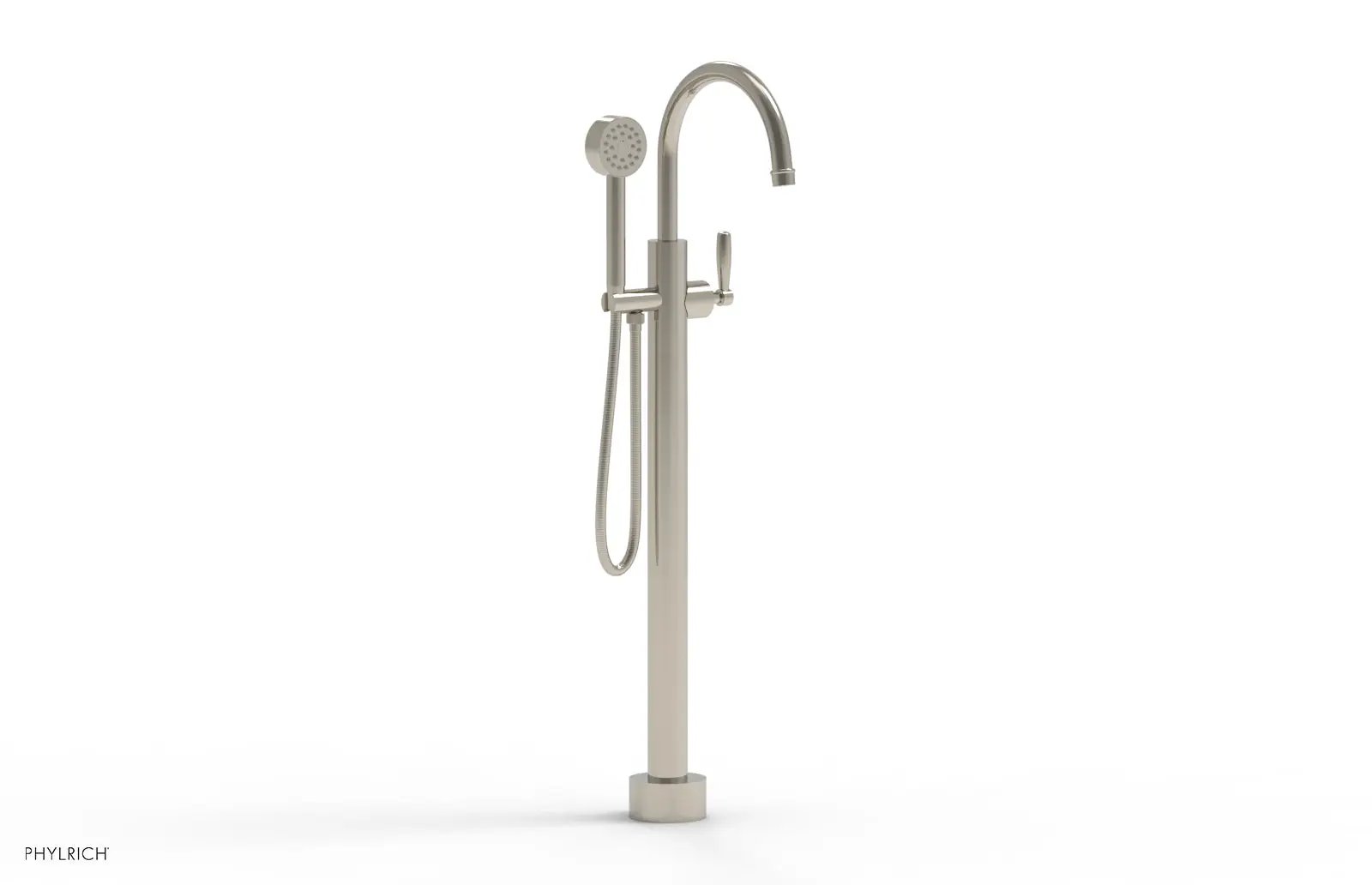 Phylrich WORKS Tall Floor Mount Tub Filler - Lever Handle with Hand Shower by Phylrich