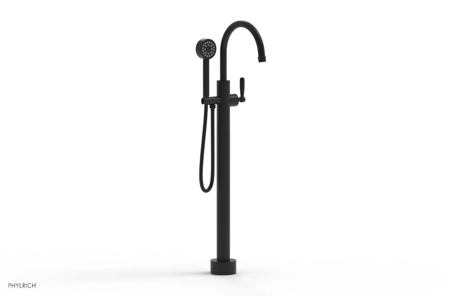 Phylrich WORKS Tall Floor Mount Tub Filler - Lever Handle with Hand Shower by Phylrich