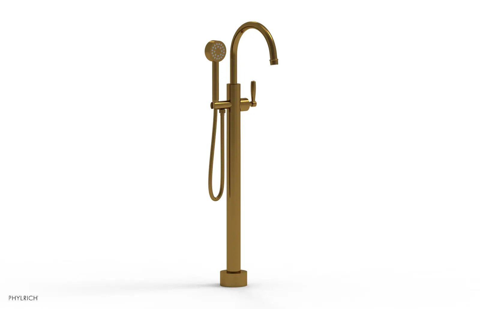Phylrich WORKS Tall Floor Mount Tub Filler - Lever Handle with Hand Shower by Phylrich