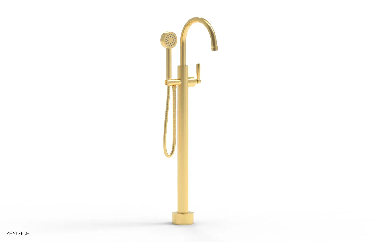 Phylrich WORKS Tall Floor Mount Tub Filler - Lever Handle with Hand Shower by Phylrich