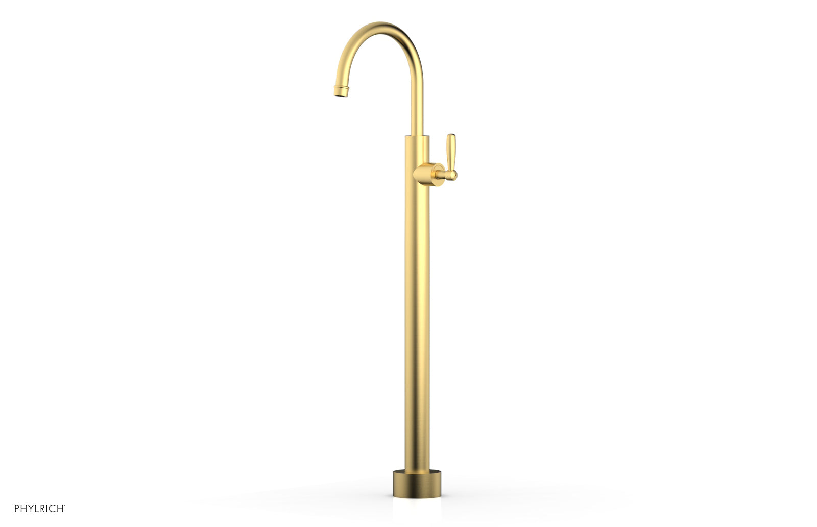 Phylrich WORKS Tall Floor Mount Tub Filler - Lever Handle