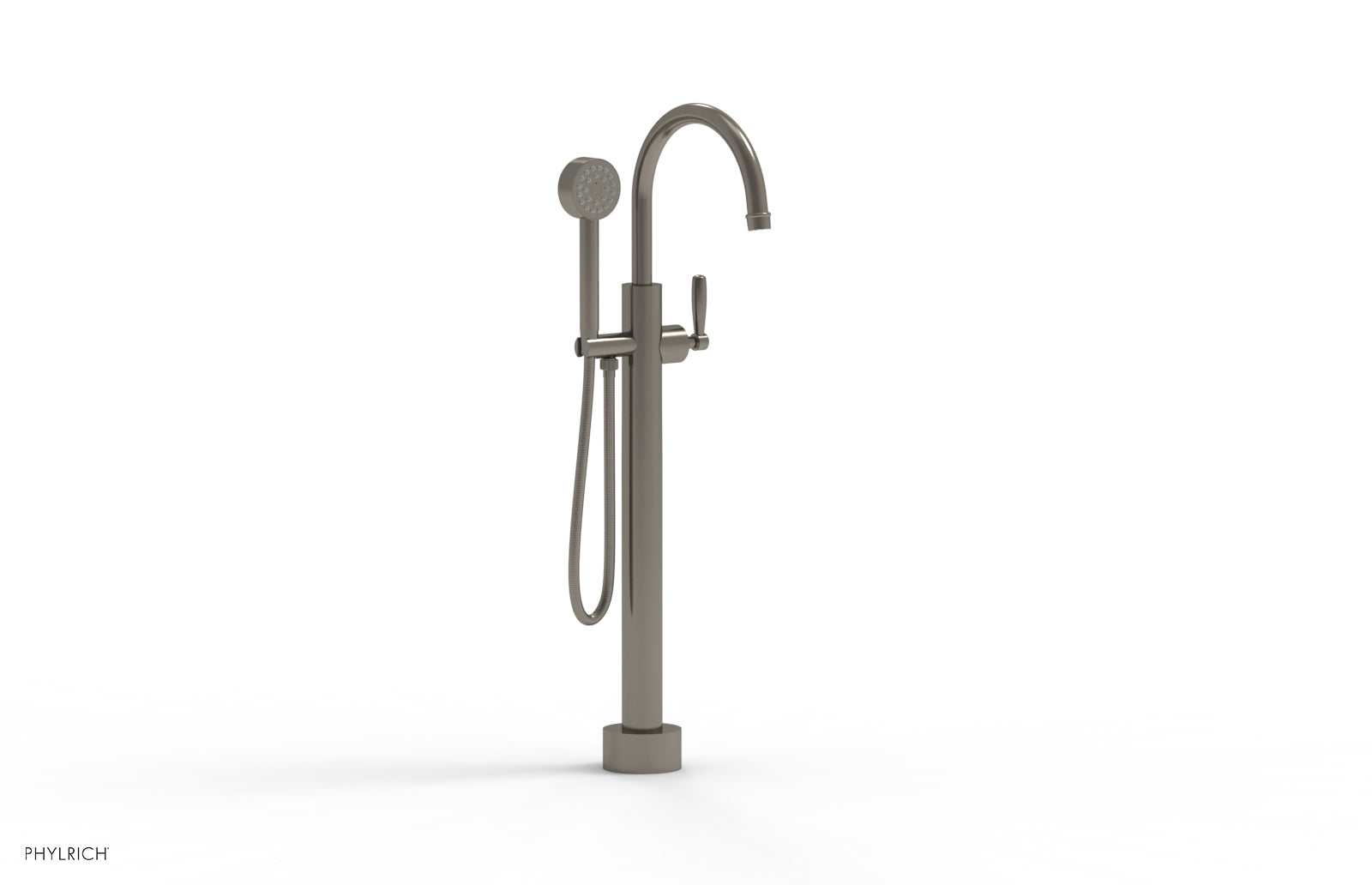 Phylrich WORKS Low Floor Mount Tub Filler - Lever Handle with Hand Shower