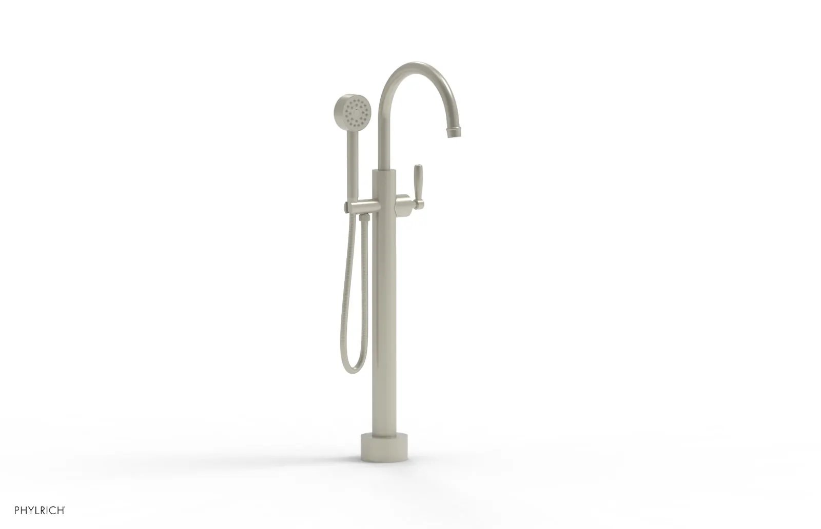 Phylrich WORKS Low Floor Mount Tub Filler - Lever Handle with Hand Shower by Phylrich