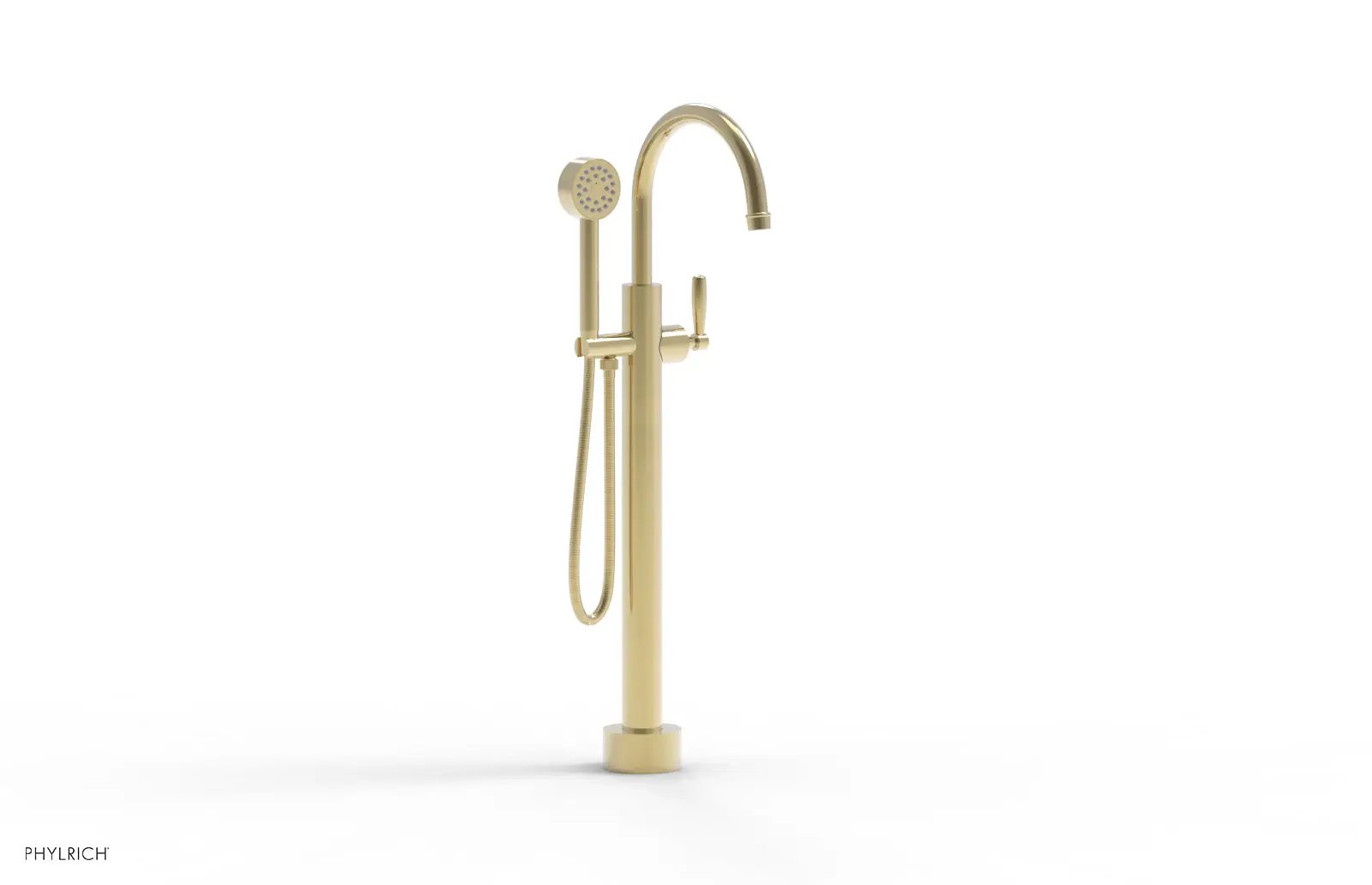 Phylrich WORKS Low Floor Mount Tub Filler - Lever Handle with Hand Shower by Phylrich