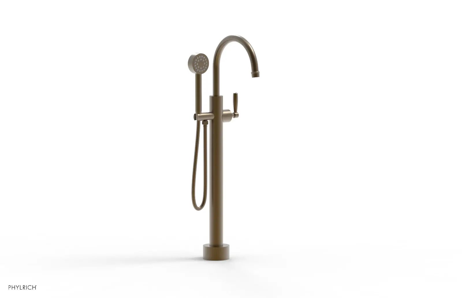 Phylrich WORKS Low Floor Mount Tub Filler - Lever Handle with Hand Shower by Phylrich