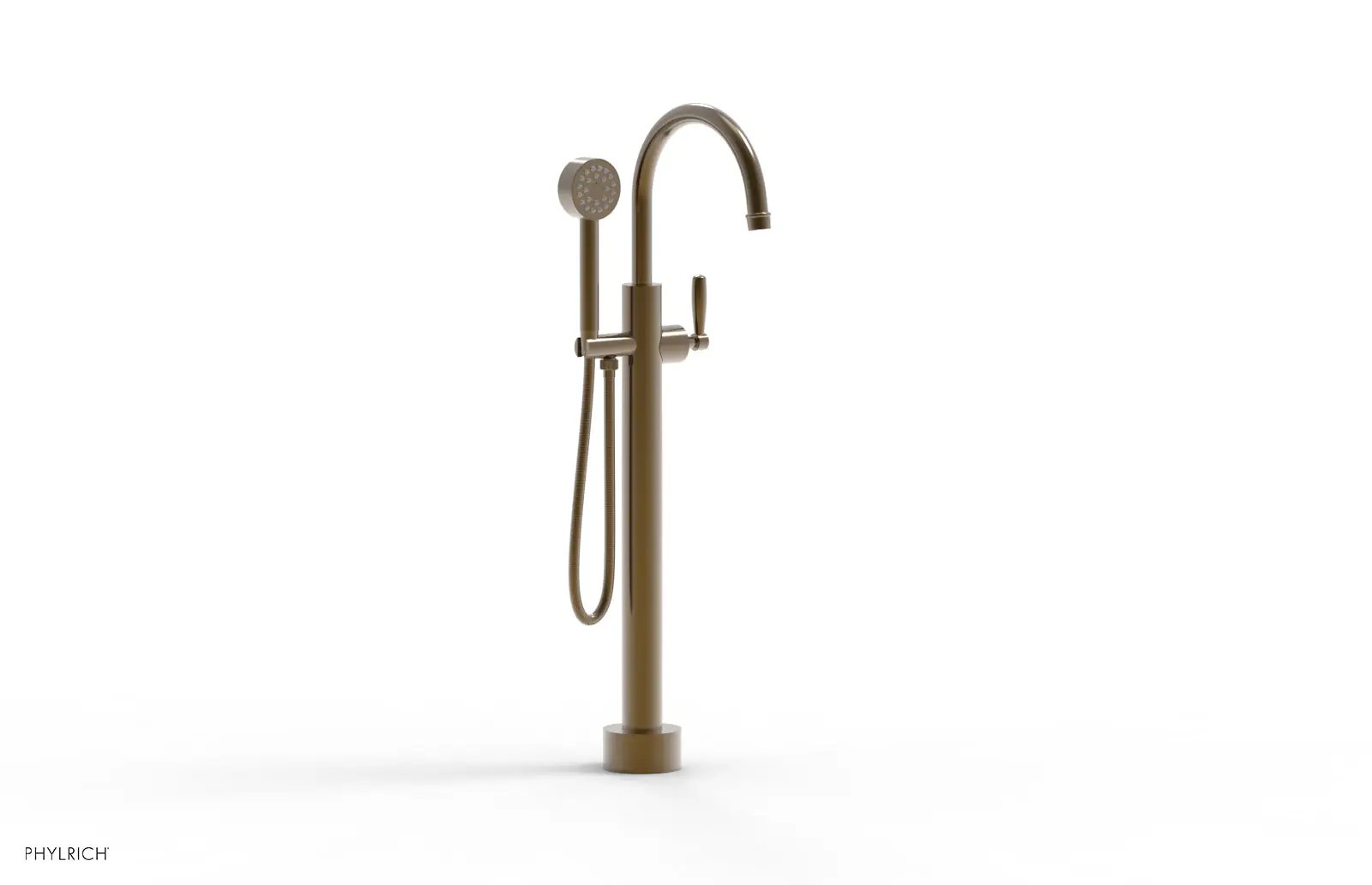 Phylrich WORKS Low Floor Mount Tub Filler - Lever Handle with Hand Shower by Phylrich