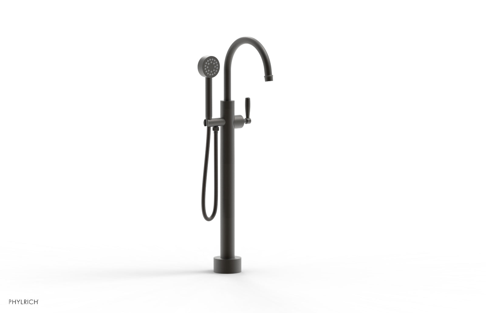 Phylrich WORKS Low Floor Mount Tub Filler - Lever Handle with Hand Shower