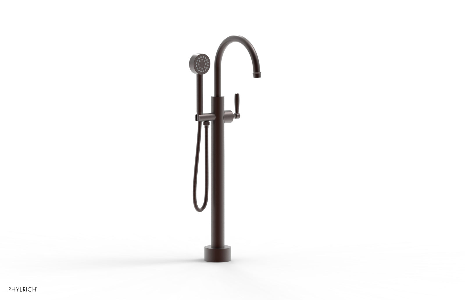 Phylrich WORKS Low Floor Mount Tub Filler - Lever Handle with Hand Shower